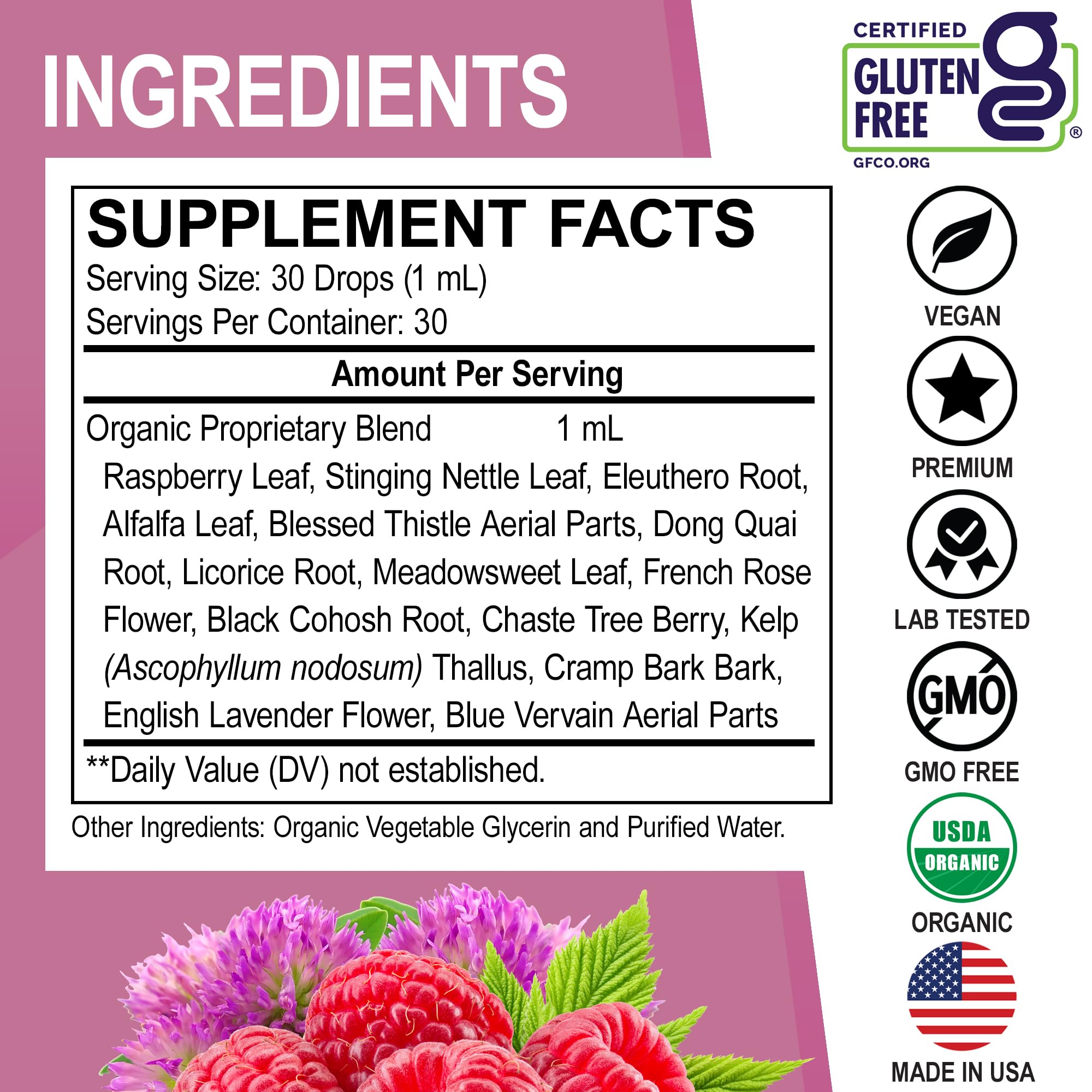 Hormone Balance for Women & PMS Relief - Women's Wellness Organic Hormonal Balance Supplements Liquid Drops & Menstrual Cramp Period Support - Raspberry Leaf, Chasteberry, Black Cohosh Supplement 1 Oz DR. BO Au supplements