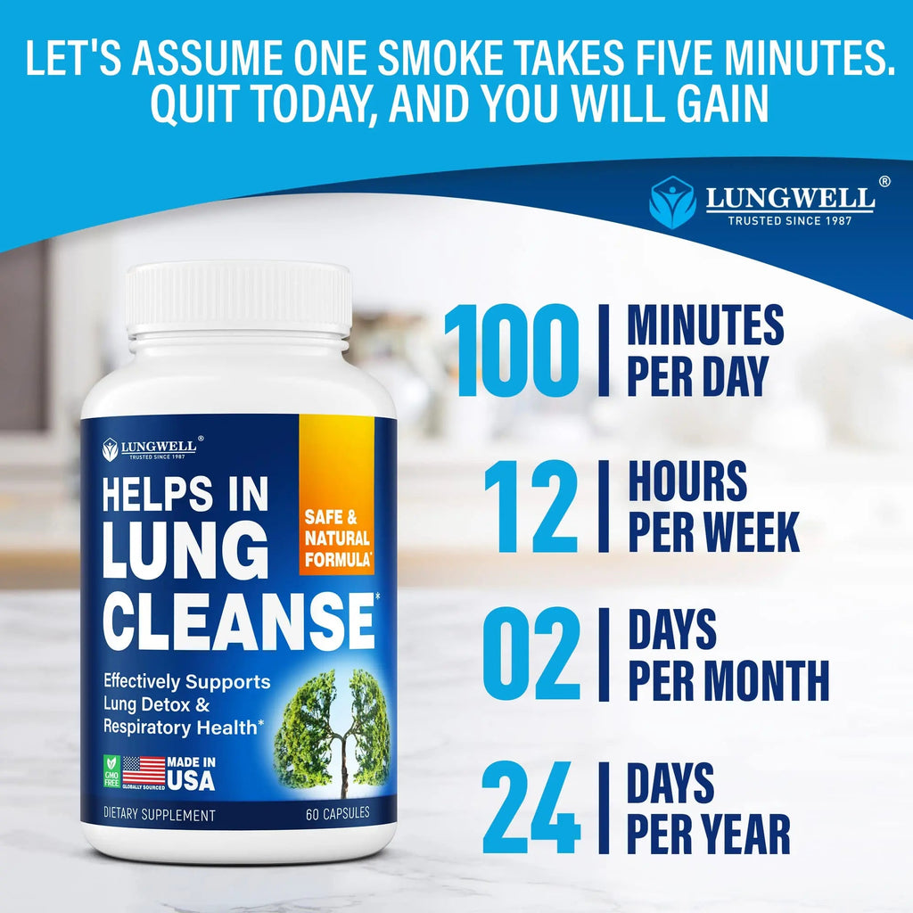 LUNGWELL Quit Smoking Aid - Made in USA - Helps to Clear Lungs & Stop LUNGWELL Au supplements