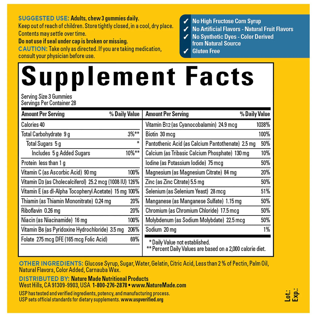 Nature Made Advanced Multivitamin Gummies 50 + for Him, Mens Multivitamins Gummies with Magnesium Citrate Nature Made Au supplements