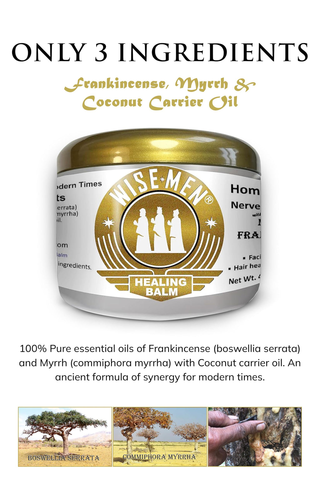Wise Men Healing Balm with Myrrh and Frankincense Essential Oils for Soothing Nerve Relief Massage Wise Men Au supplements