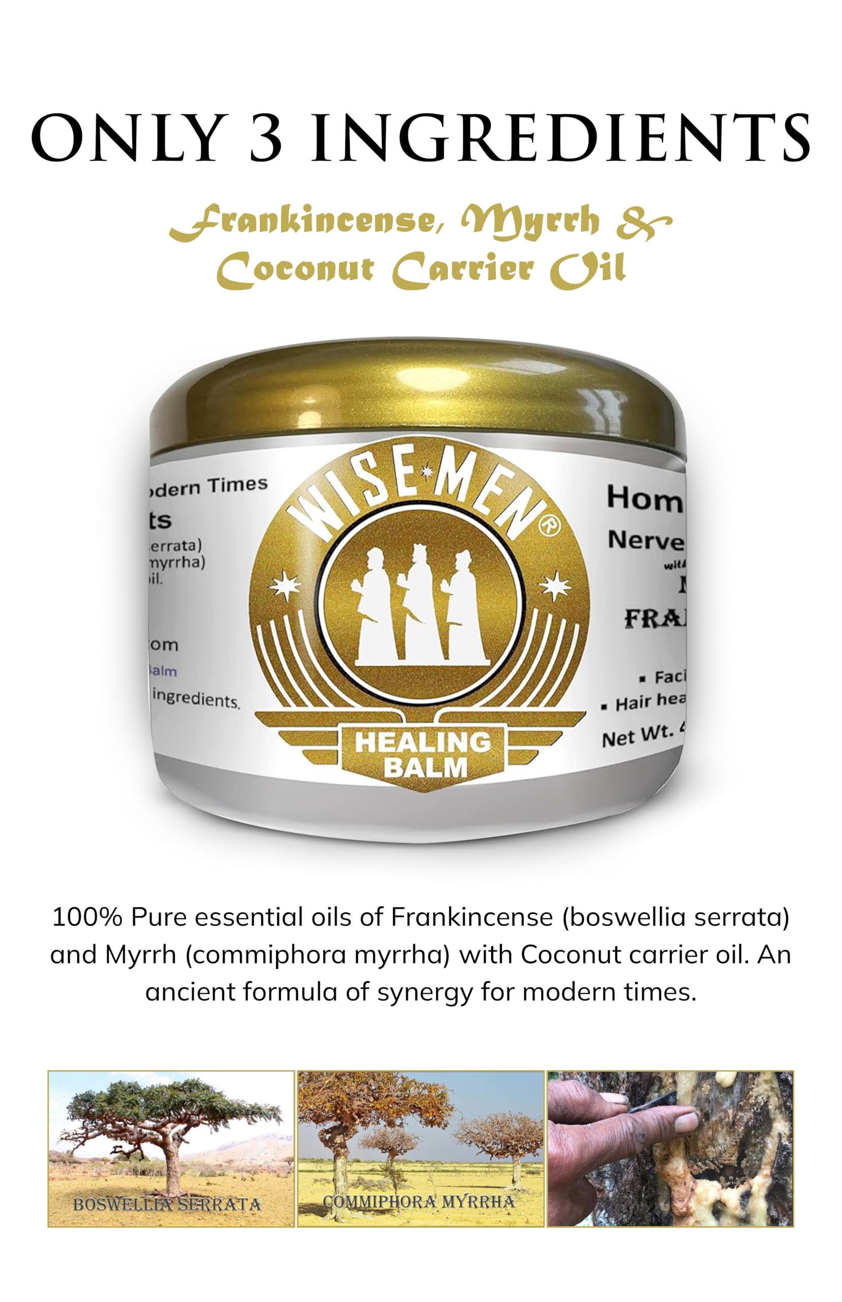 Wise Men Healing Balm with Myrrh and Frankincense Essential Oils for Soothing Nerve Relief Massage Wise Men Au supplements