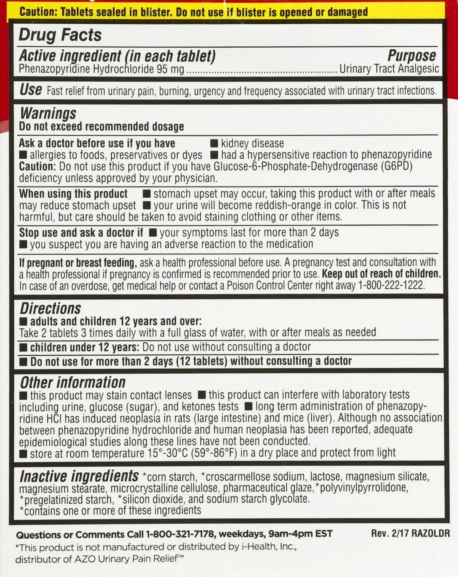 Leader Urinary Pain Relief Maximum Strength, Urinary Tract Analgesic, Relieves Burning and Urgency, Phenazopyridine Hydrochloride 95 mg, for Adults, Both Men & Women, 30 Tablets Leader Au supplements