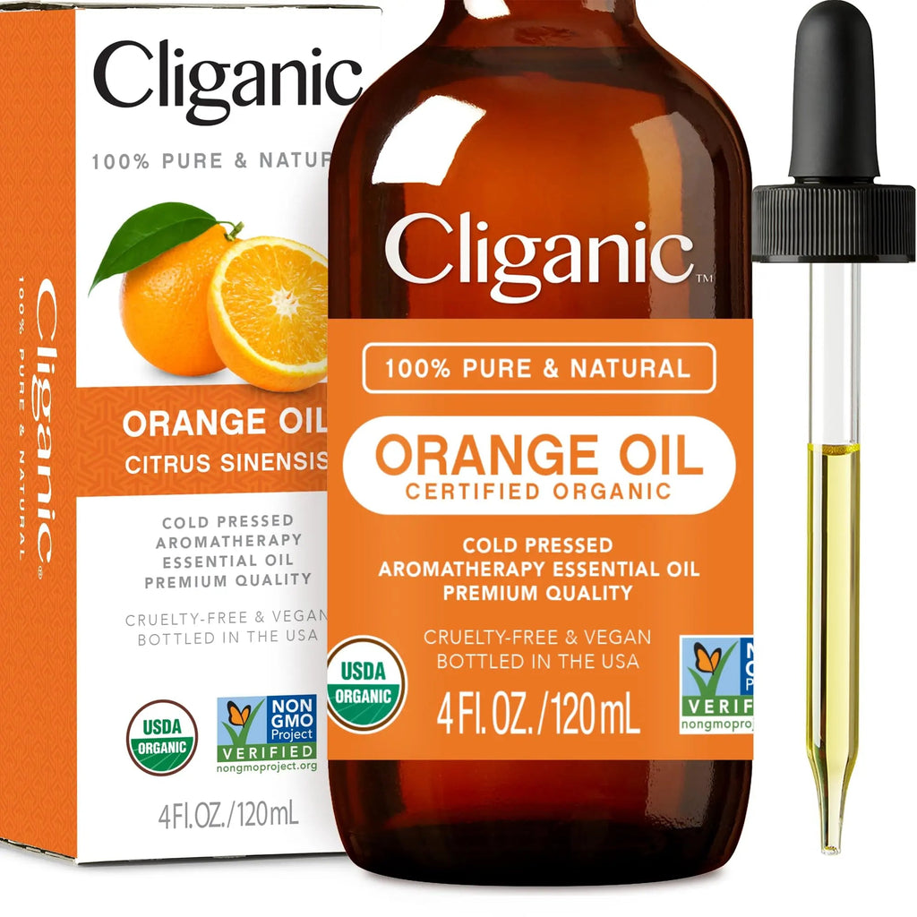 Cliganic USDA Organic Sweet Orange Essential Oil, 4oz - 100% Pure Natural for Aromatherapy Diffuser Cliganic Au supplements