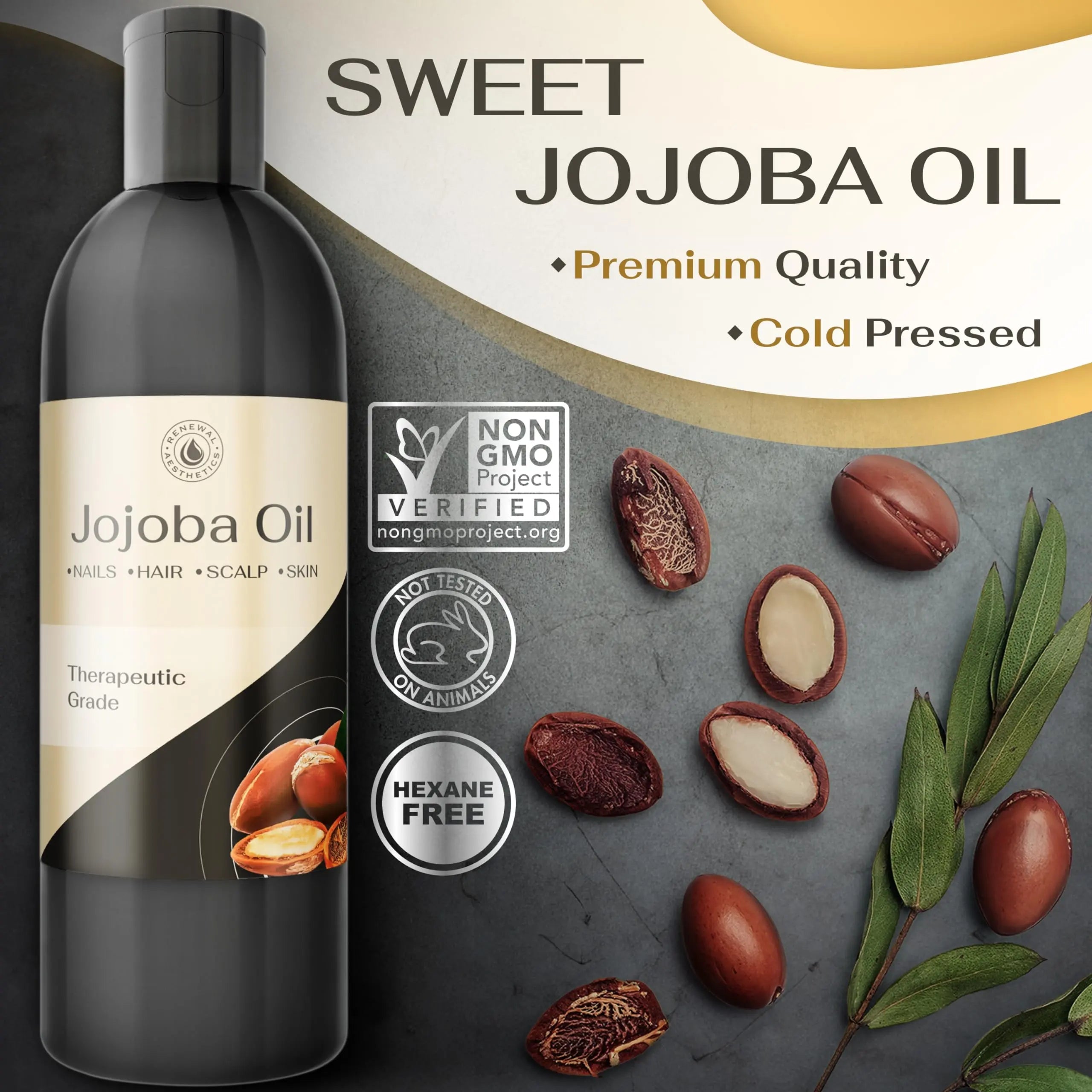 Sweet Oil - Hair and Skin Softener, Organic Natural Carrier Body Oil, Carrier Oil for Essential Oils - Massage Oil Renewal Aesthetics Au supplements