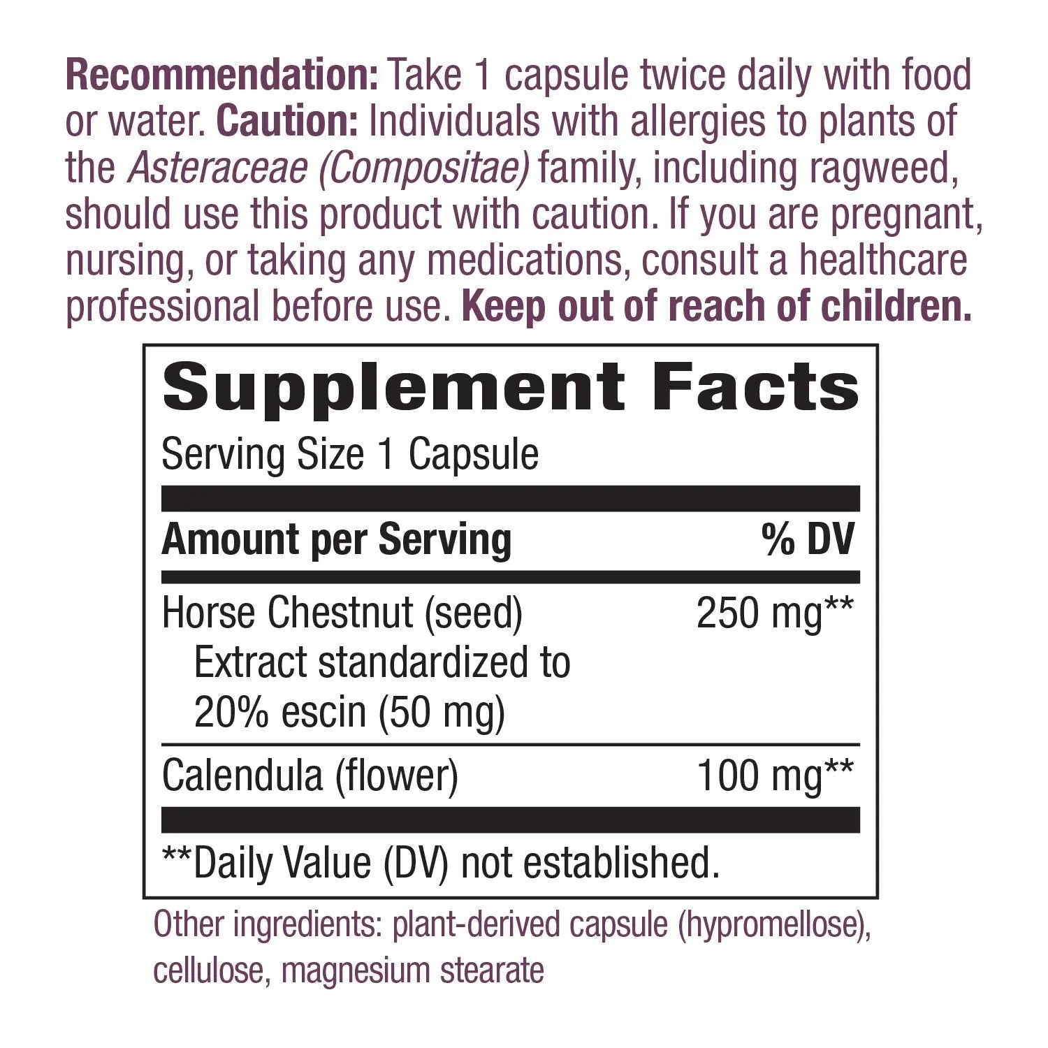 Nature's Way Standardized Horse Chestnut, Premium Extract for Healthy Veins and Blood Nature's Way Au supplements