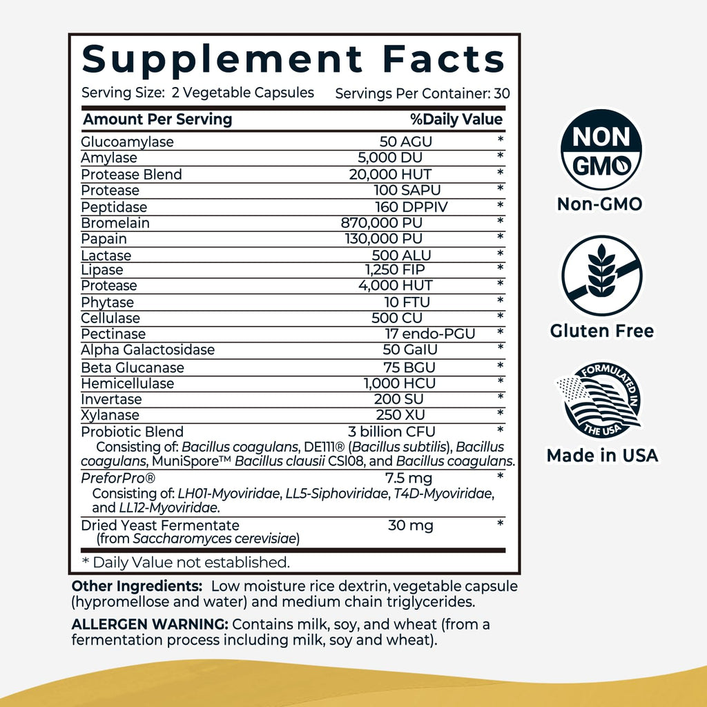 4-in-1 Prebiotic Probiotic & Postbiotic for Women & Men, Complete Gut & Digestive Support Supplement, Pre Post Probiotics & Digestive Enzymes 60 Capsules,Made in USA Divinity Nutra Au supplements
