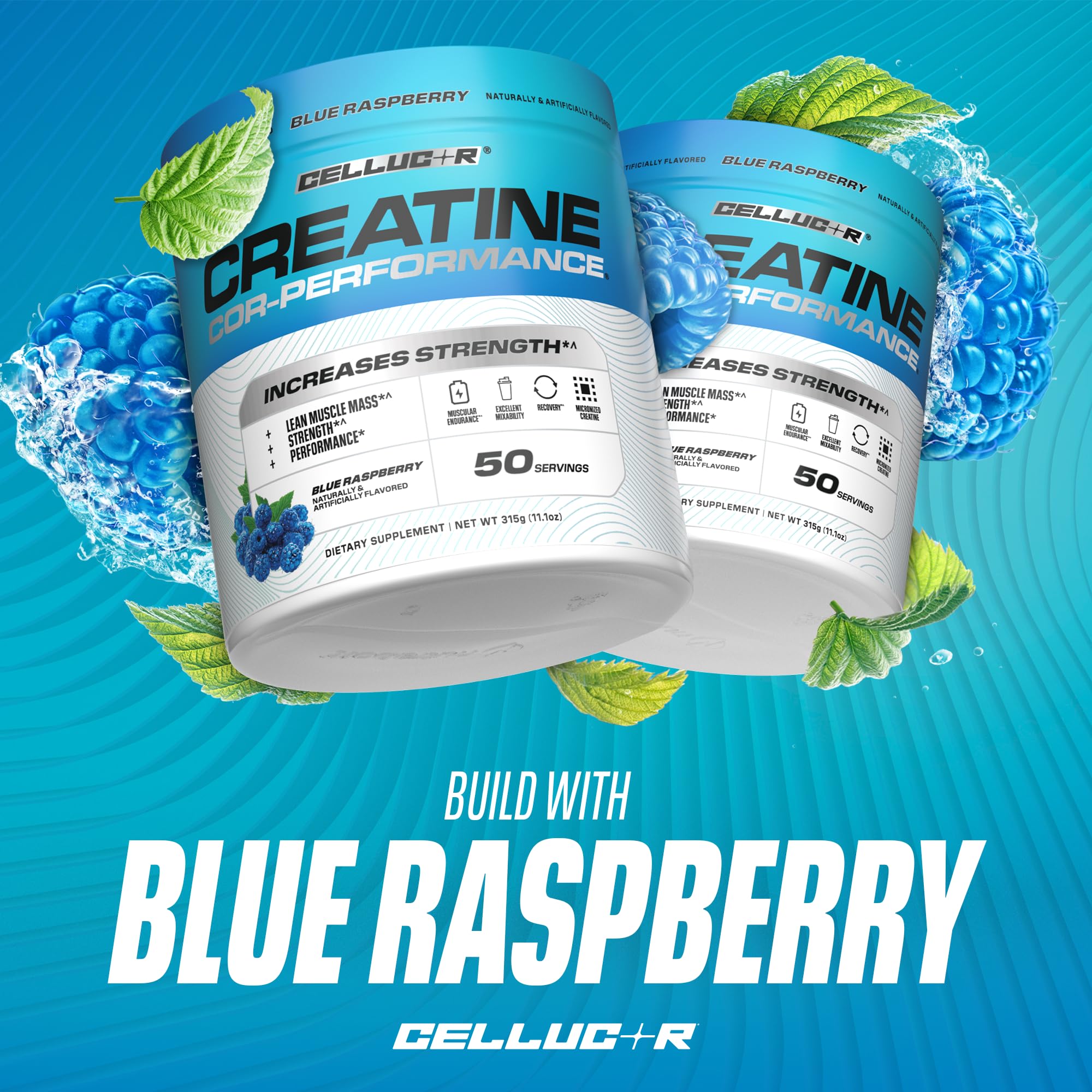 Cellucor Creatine Powder, Blue Raspberry Flavor - Increases Strength, Lean Muscle Mass & Endurance, Micronized Creatine for Fast Absorption