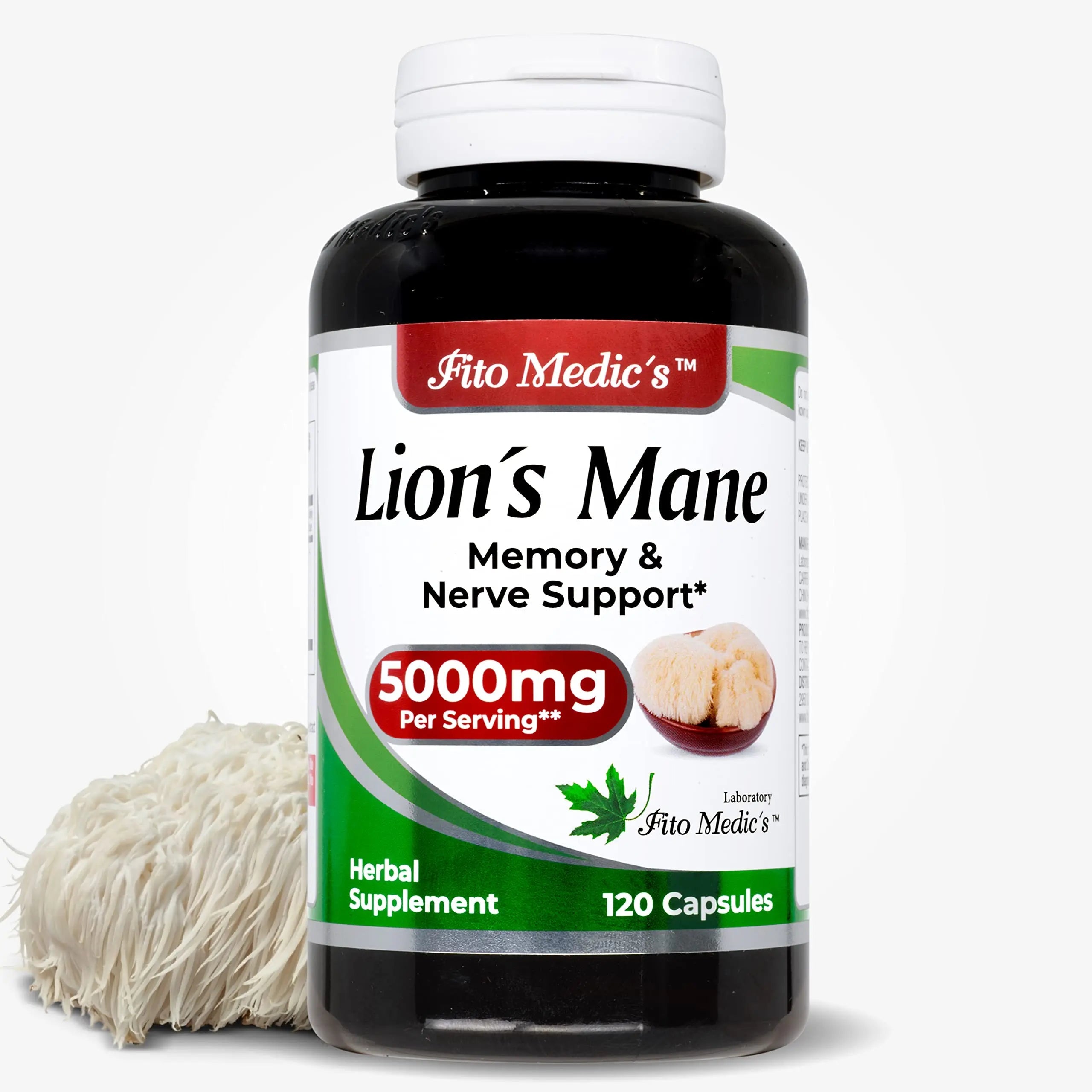 Lab | Lions Mane | 5000 mg per Serving | 120 Capsules | lions mane supplement | lions mane FITO MEDIC'S Au supplements