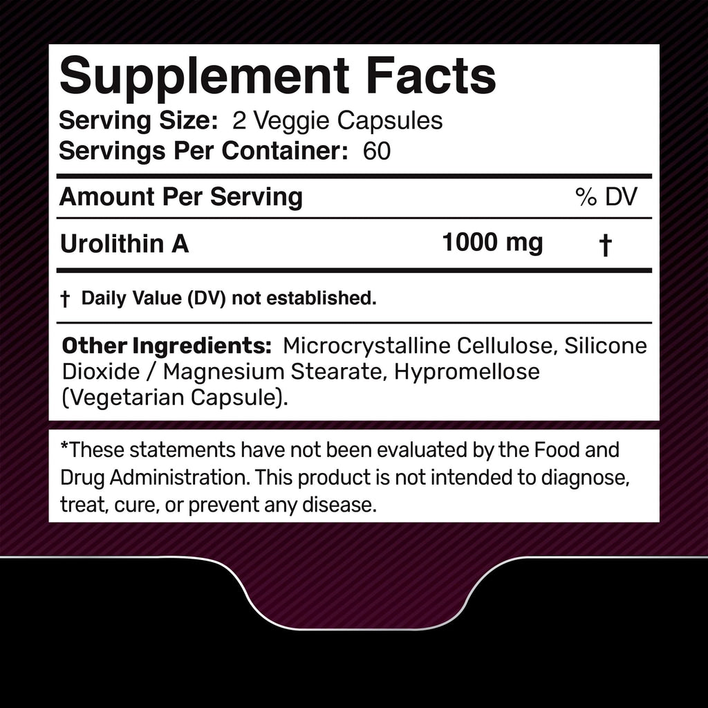 Urolithin A Supplement Capsules 1,000mg (98.9% Pure) – Advanced Urolithin A+ Formula for Cellular Renewal & Mitochondrial Support