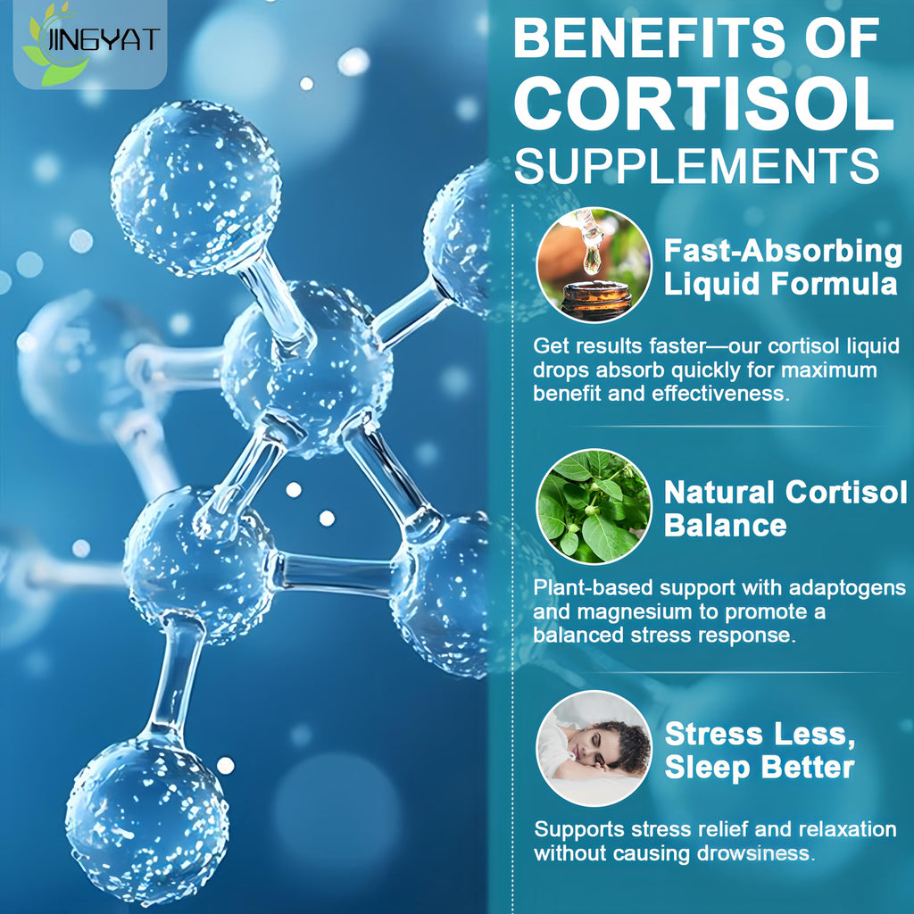 Cortisol Supplements for Women,19-in-1 Cortisol Supplement Liquid Drops w/Magnesium,L-Theanine,Ashwagandha,Omega-3, High Absorption Hormone Balanced for Women Drops - Sleep Focus Mood, Non-GMO JINGYAT Au supplements