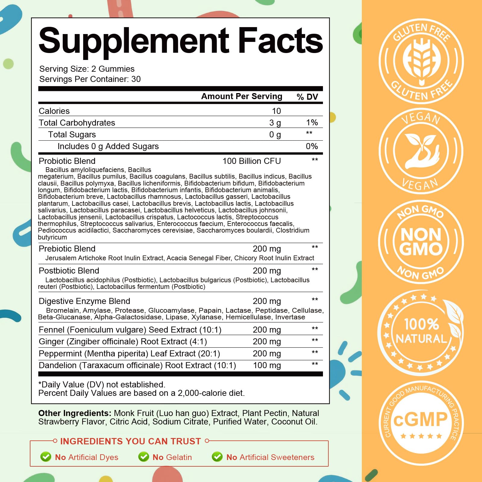 (2 Packs) Totaria Sugar Free 5-in-1 Probiotic Prebiotic Postbiotic Gummy, Probiotics for Women Men with Digestive Enzymes, Peppermint, Complete Immune, Gut & Digestive Support, Vegan Strawberry Flavor Totaria Au supplements