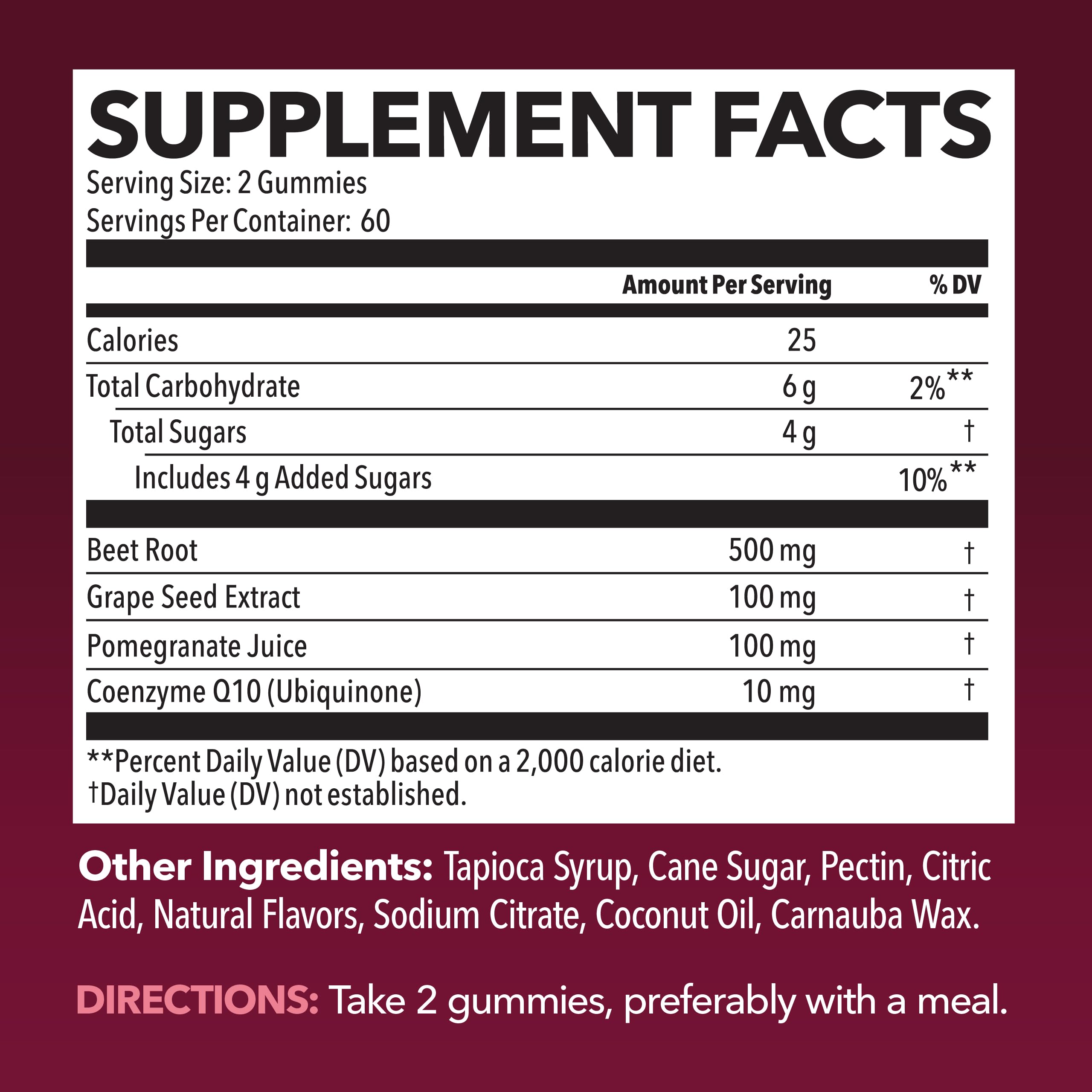 Beet Root Gummies with COQ10 & Pomegranate - Nitric Oxide Supplement for Men and Women - Beetroot for Endurance, Performance, Recovery - Vegan, Non-GMO, Gluten Free -