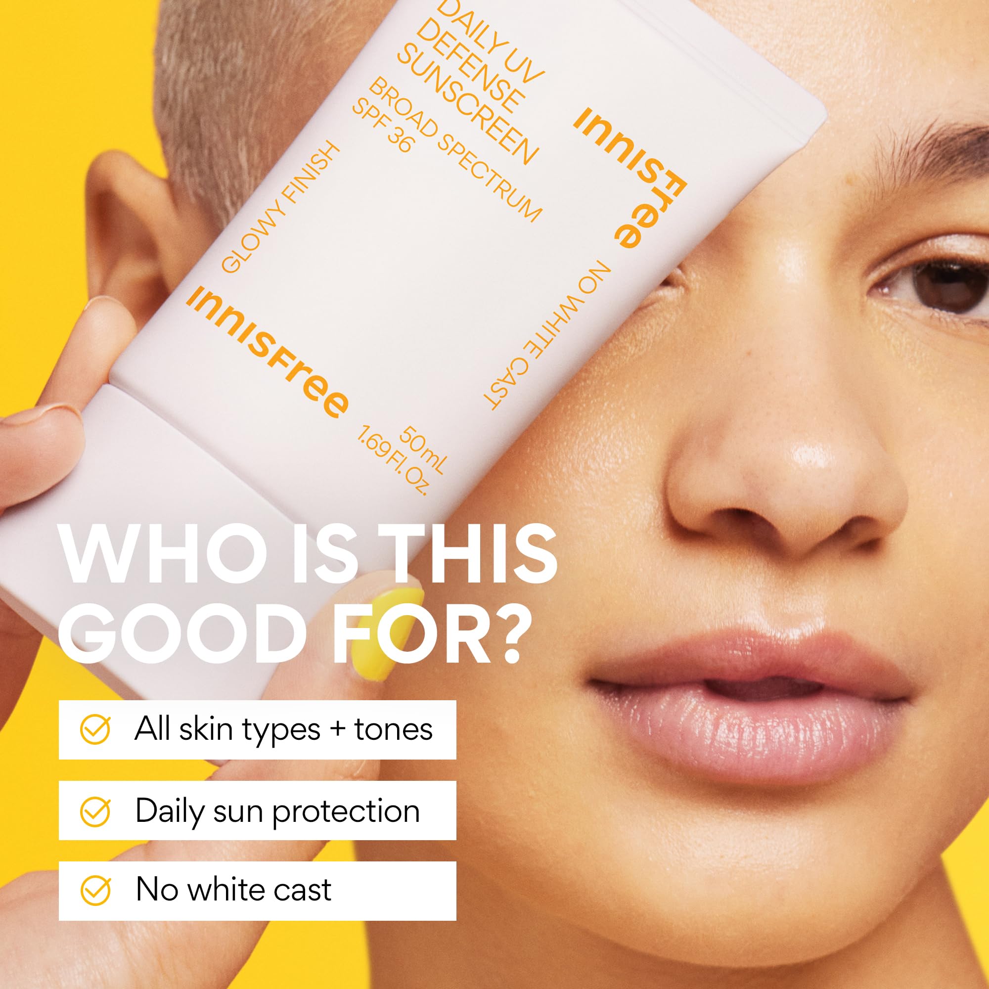 Innisfree Daily UV Defense SPF 36 – Korean Face Sunscreen, Invisible Finish, Broad Spectrum,