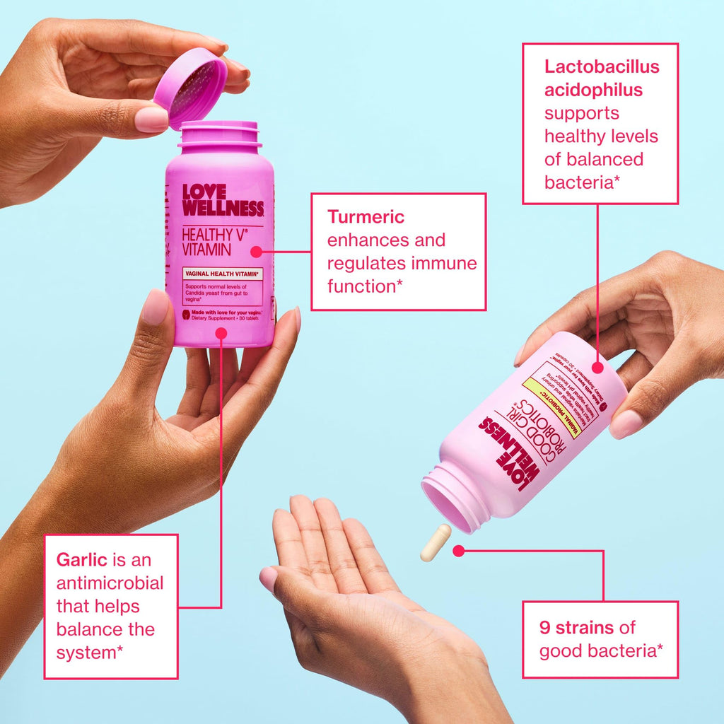 Love Wellness Good Girl Probiotics and Healthy V Vitamin | Womens Wellness Duo | Womens Probiotics Supplements for pH Balance and Vaginal Health Love Wellness Au supplements