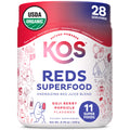 KOS Reds Superfood Powder for Antioxidants - USDA Certified Organic Beet Root, Goji Berries, Acai, Pomegranate, Coconut Water & Digestion Enzymes- Goji Berry Popsicle Flavor