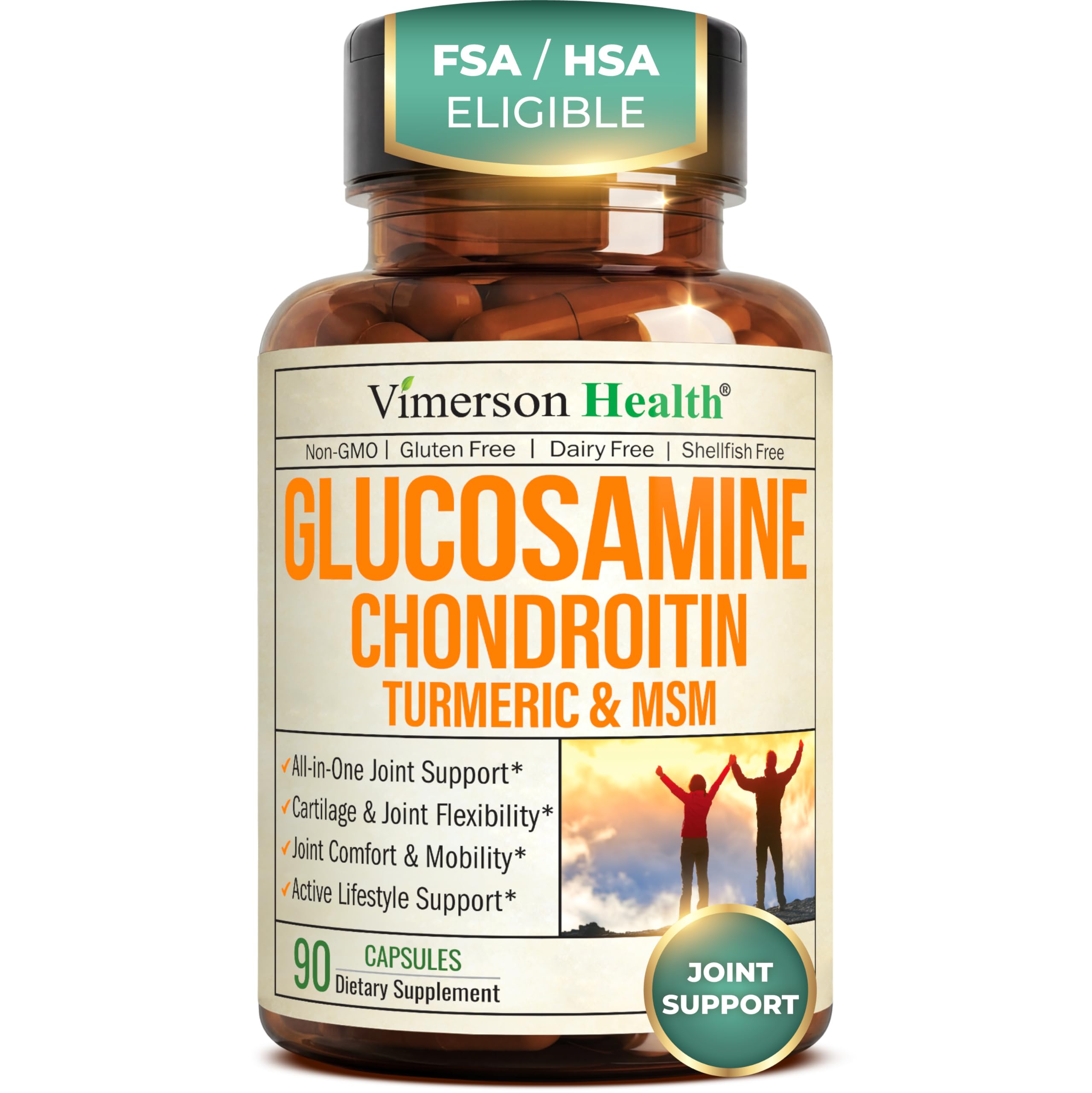 Glucosamine Chondroitin MSM – Joint Support Supplement for Women and Men with Glucosamine Sulfate 1500 mg, Chondroitin and MSM