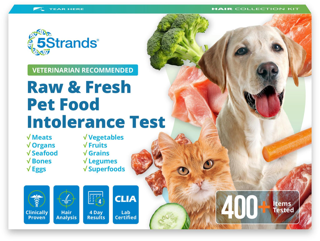 5Strands Raw & Fresh Pet Food Intolerance Test, at Home Gut Health Test for Dogs & Cats, 400+ Raw & Gently Cooked Fresh Food Items Tested, Accurate for All Ages & Breeds, Fast 4 Day Results 5Strands Au supplements