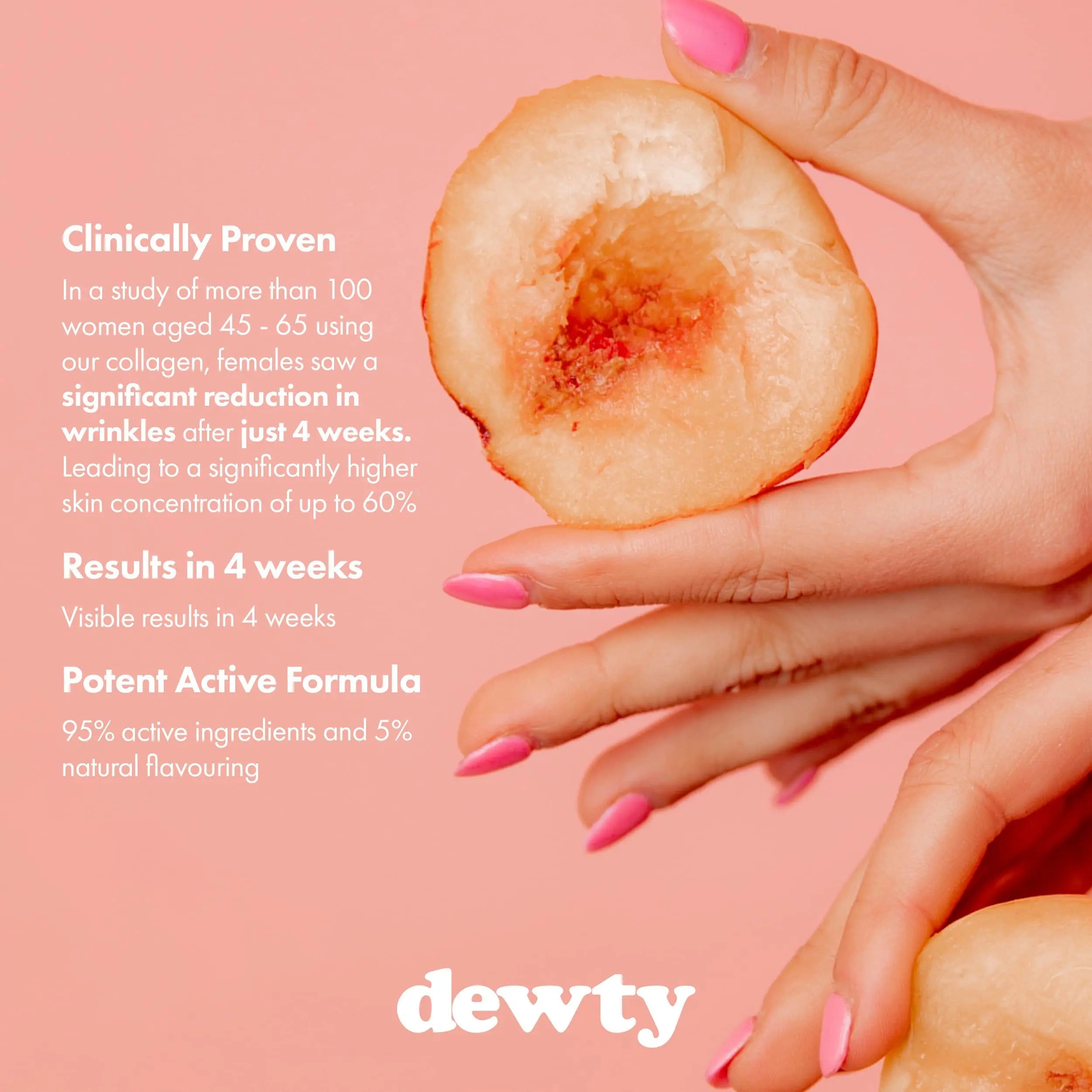 Dewty Collagen Drink - Peach Flavour Daily Collagen Supplements for Women - Individual Collagen Sachets Dewty Au supplements