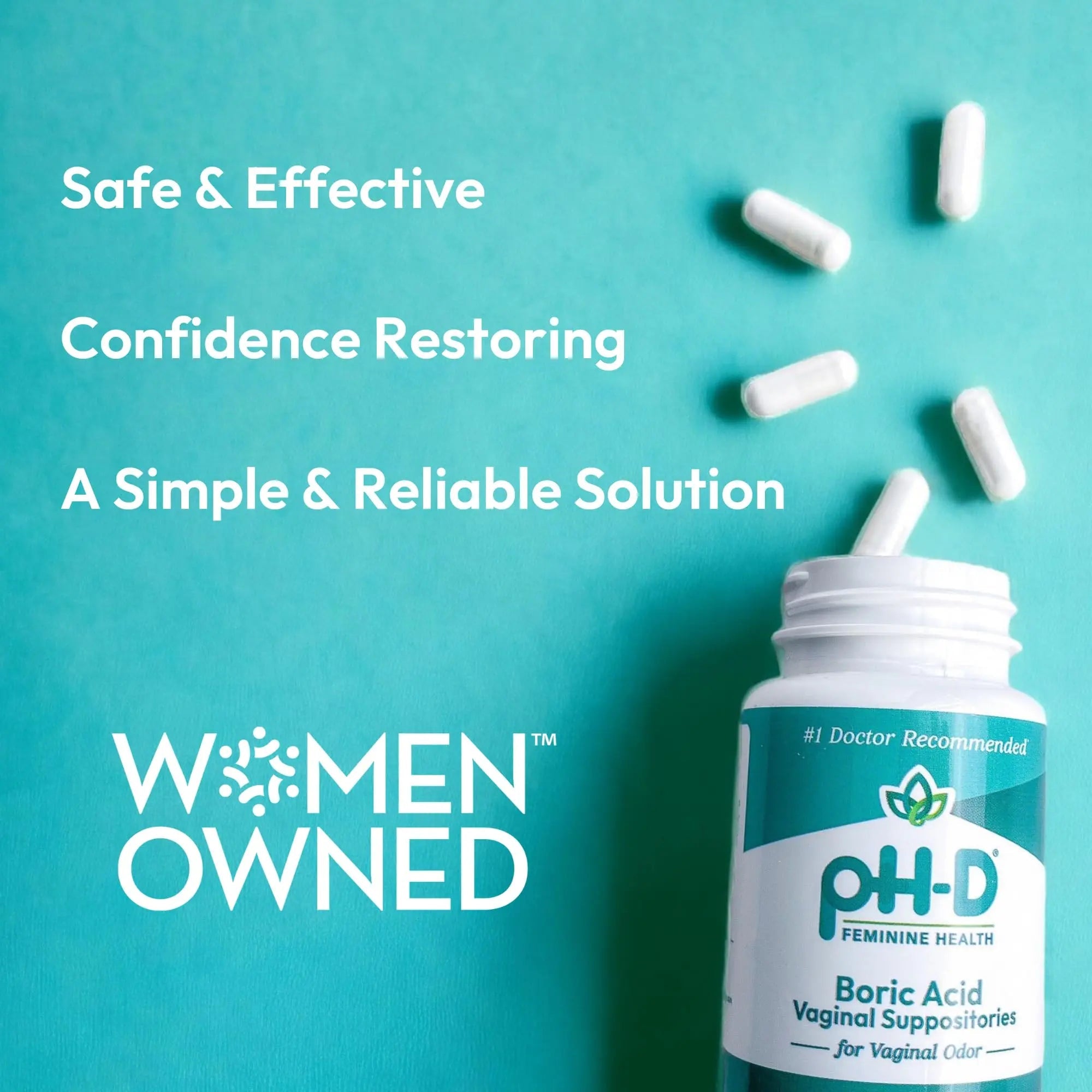 pH-D Feminine Health - 600 mg Boric Acid Suppositories - Woman Owned - for Vaginal Odor Use - 36 Count pH-D Feminine Health Support Au supplements