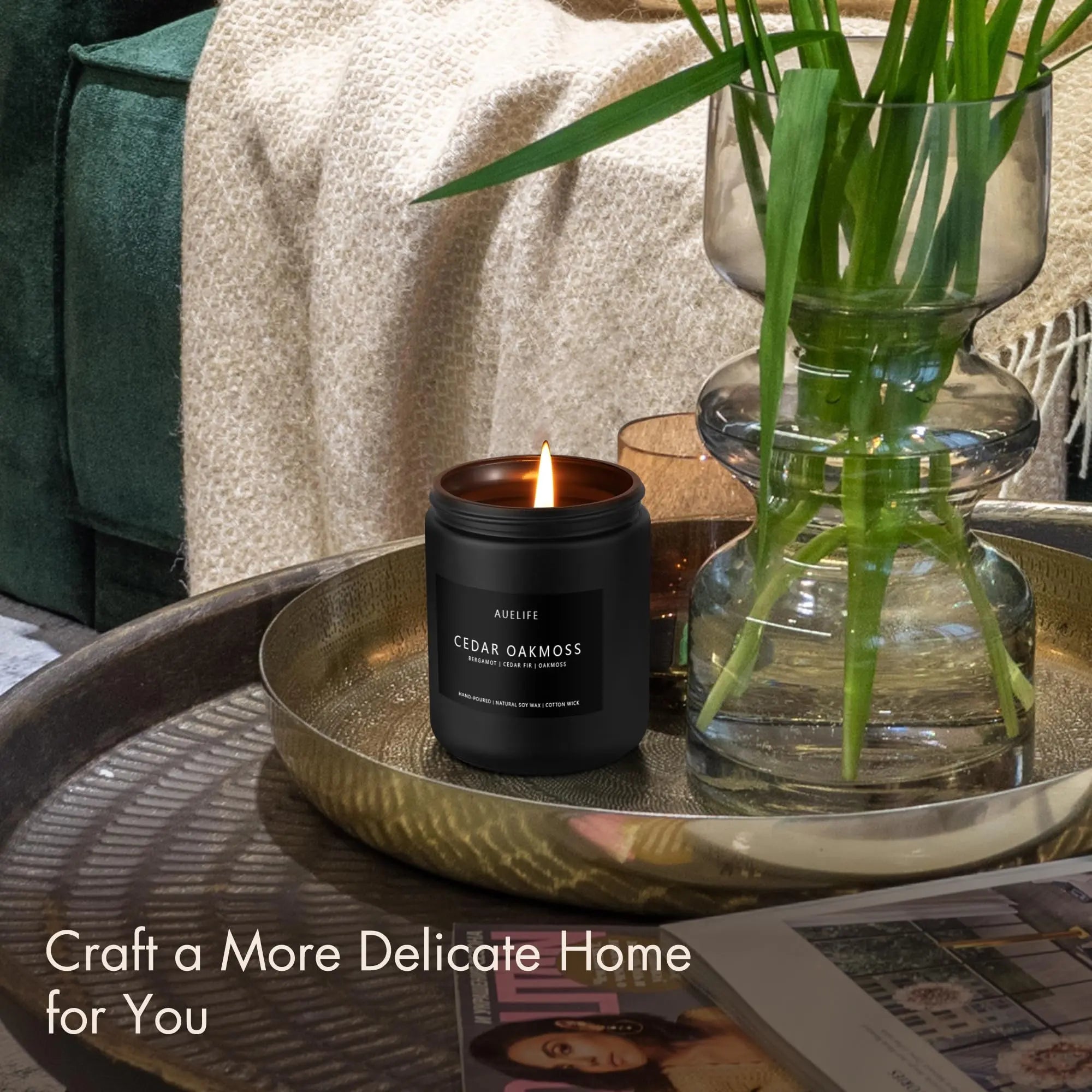 Scented Candles Set | Men Candles Set, Candles for Men Scented Candles for Home - 4 Pack Candles Scents Auelife Au supplements