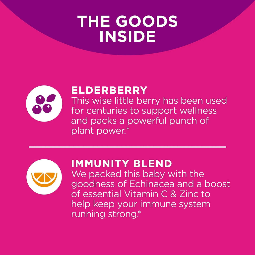 OLLY Kids Immunity Gummy, Immune Support, Wellmune, Elderberry, Vitamin C, Zinc, Chewable Supplement, Cherry - 50 Count & Gummy Active Immunity+Elderberry, 45 Gummies (1 Pack), Berry Flavor OLLY Au supplements