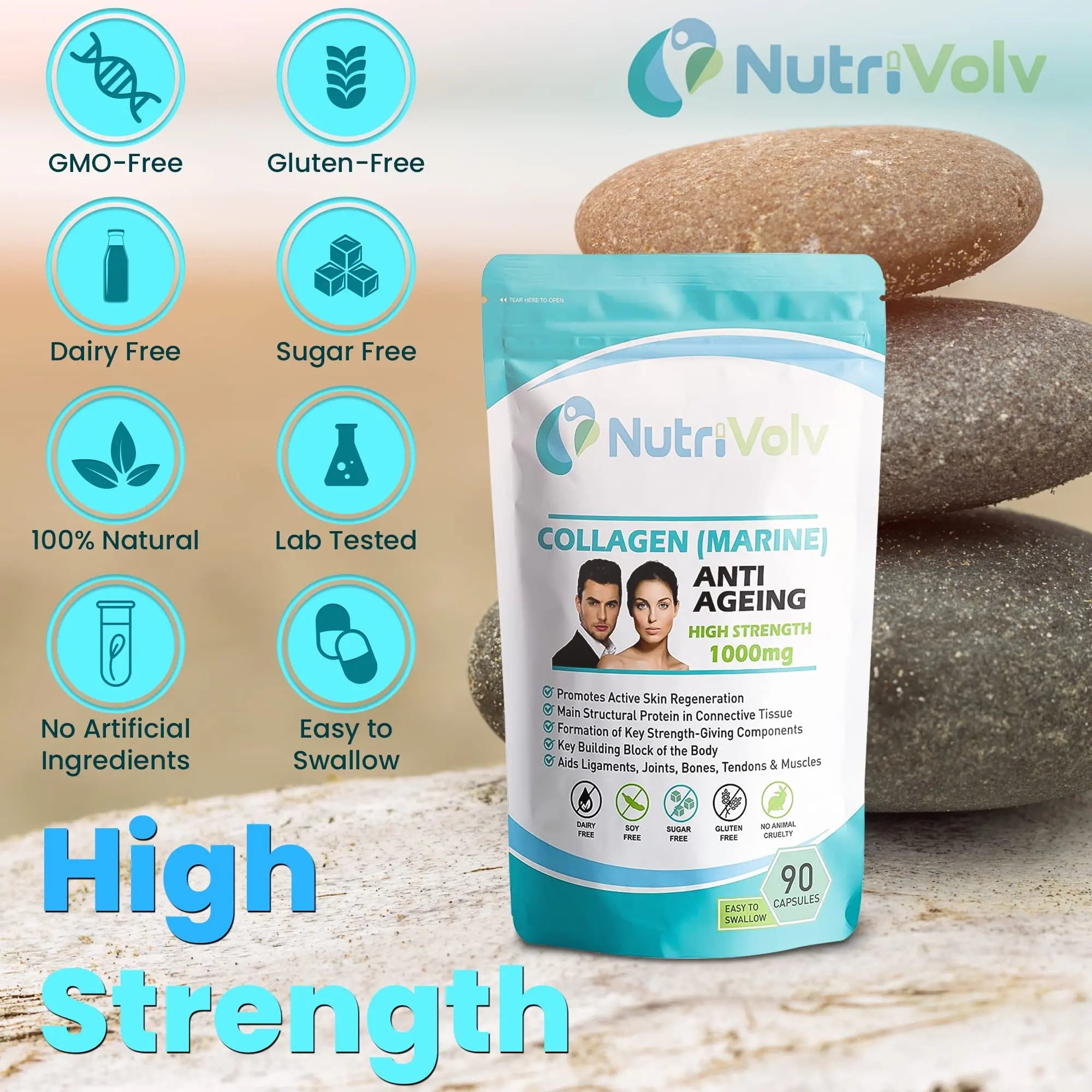 Nutrivolv Collagen Marine (1000mg) Supplement for Skin , Anti Ageing Nutrivolv Au supplements