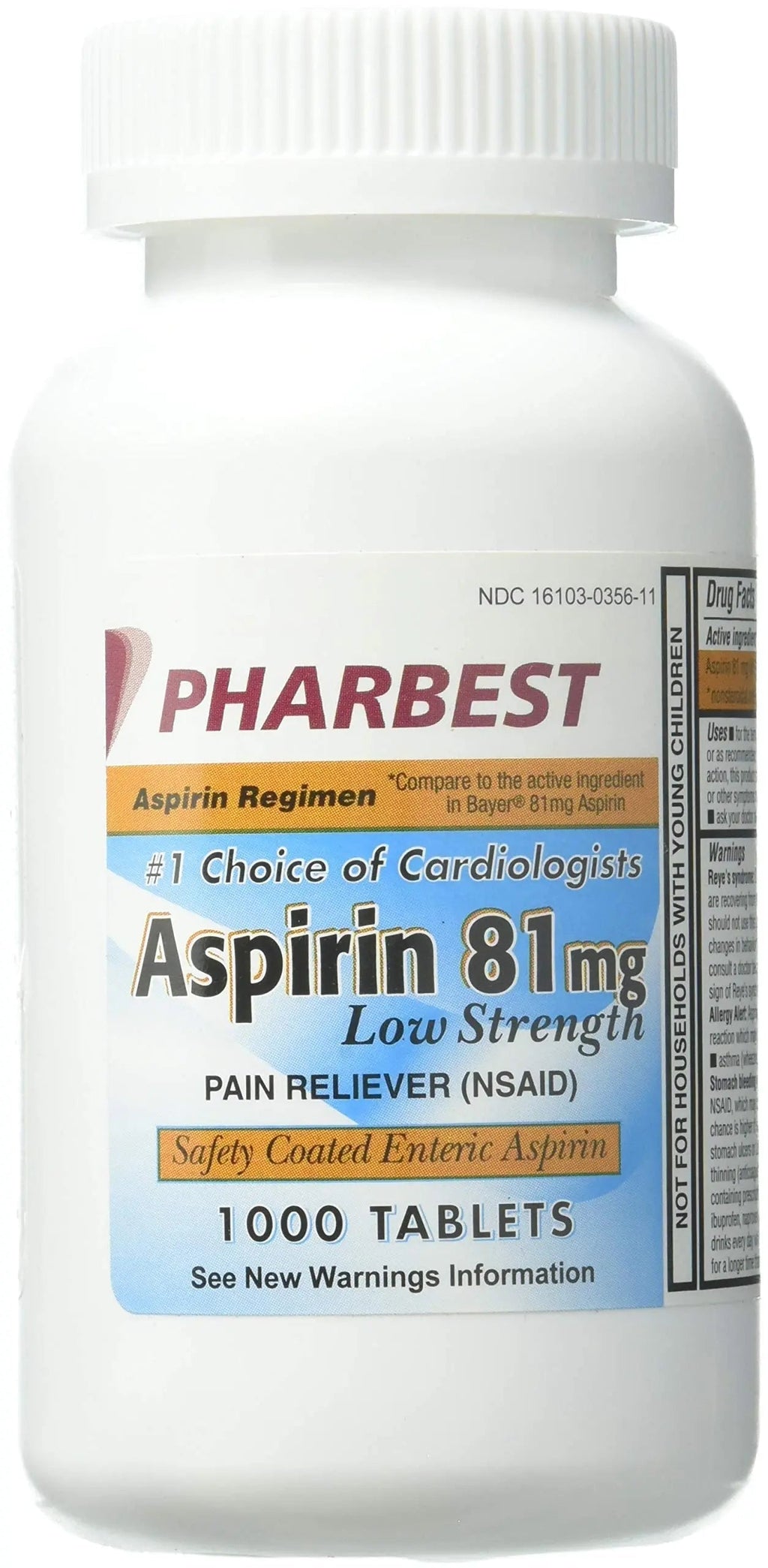PHARBEST Aspirin 81mg - 1000 Tablets PHARBEST Au supplements