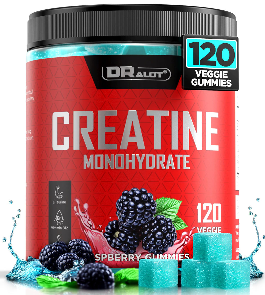Dralot 99.99% Creatine Monohydrate Gummies More 15% Strength, 5X Energy & Muscle Support Pre-Workout Complex Creatine for Women & Men with 5000mg Creatine