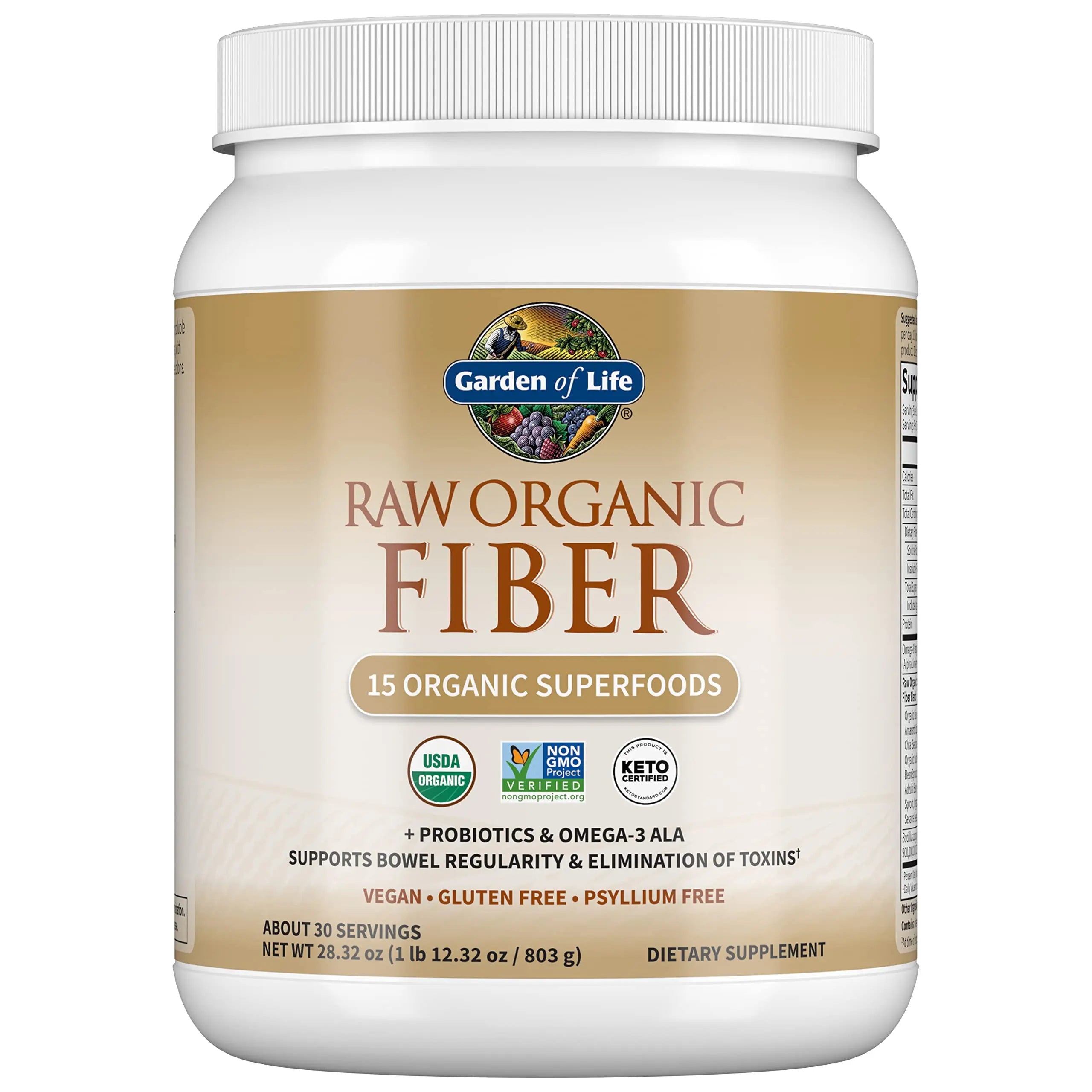 Garden Of Life Raw Organic Superfood Fiber for Constipation Relief, 1.77oz (803g) Powder Garden of Life Au supplements
