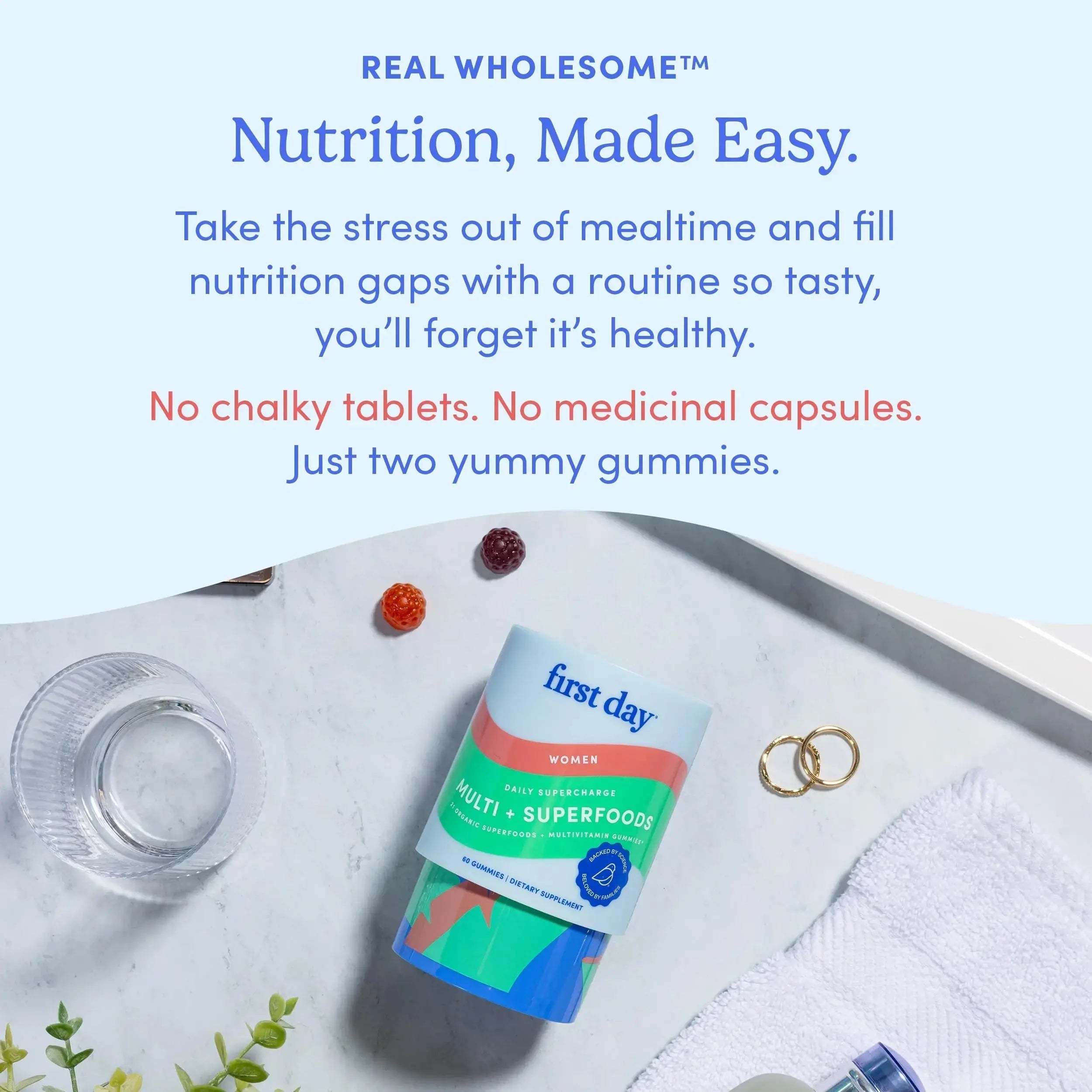 FIRST DAY Multivitamin for Women - Daily Womens Multivitamin Gummies - Vitamin A C D E B12, Magnesium, Zinc, Biotin – Vegan FIRST DAY Au supplements