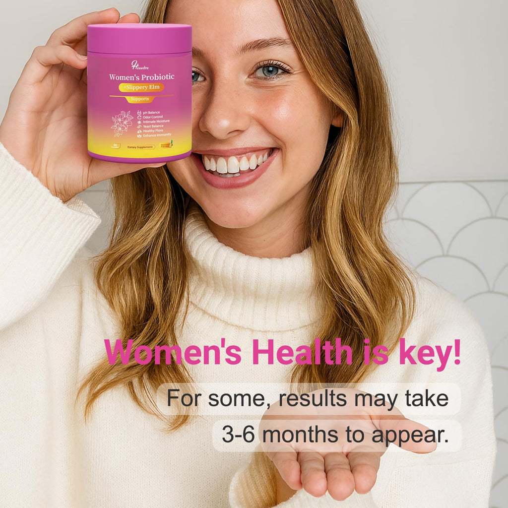 Her Juicy Women's Probiotic Gummies: Supports Women’s Wellness & pH Balance, Clean Vegan, Pineapple Flavor, Prebiotics & Lactobacillus Blend, with Slippery Elm, Gut Health & Immune Defense, 60 Gummies Heawdra Au supplements