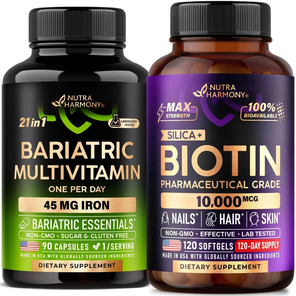 Bariatric Multivitamin Capsules & Biotin with Silicon Softgels NUTRAHARMONY Au supplements