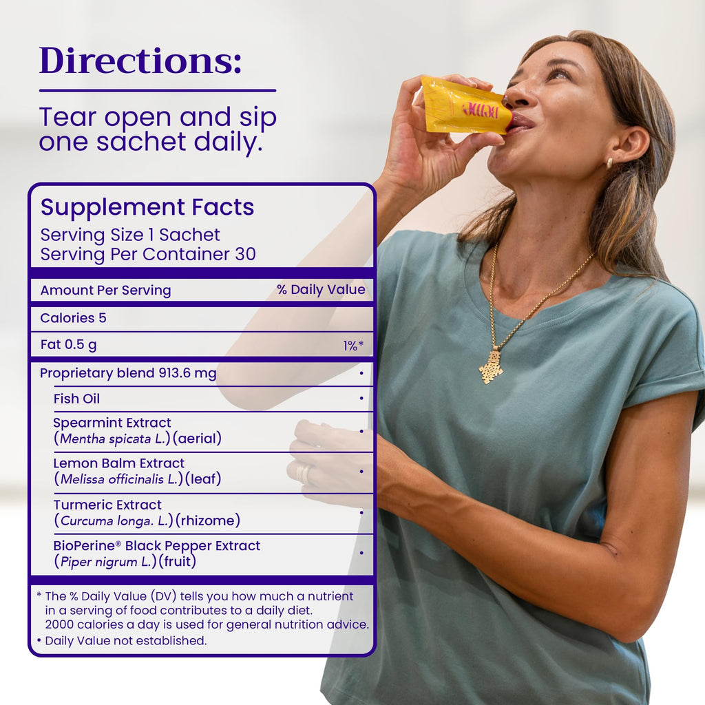 BeMe Liquid Omega 3 Fish Oil - Turmeric Curcumin, Lemon Balm Extract & Omega 3 Supplement for Women - Patented EPAX® for Quick Absorption & high bioavailability - Supports Memory & Brain Health BeMe Au supplements