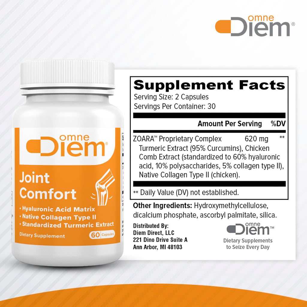 OmneDiem Joint Comfort with ZOARA, 60 Capsules – Dietary Supplement for Comprehensive Joint Care & Comfort Omne Diem Au supplements