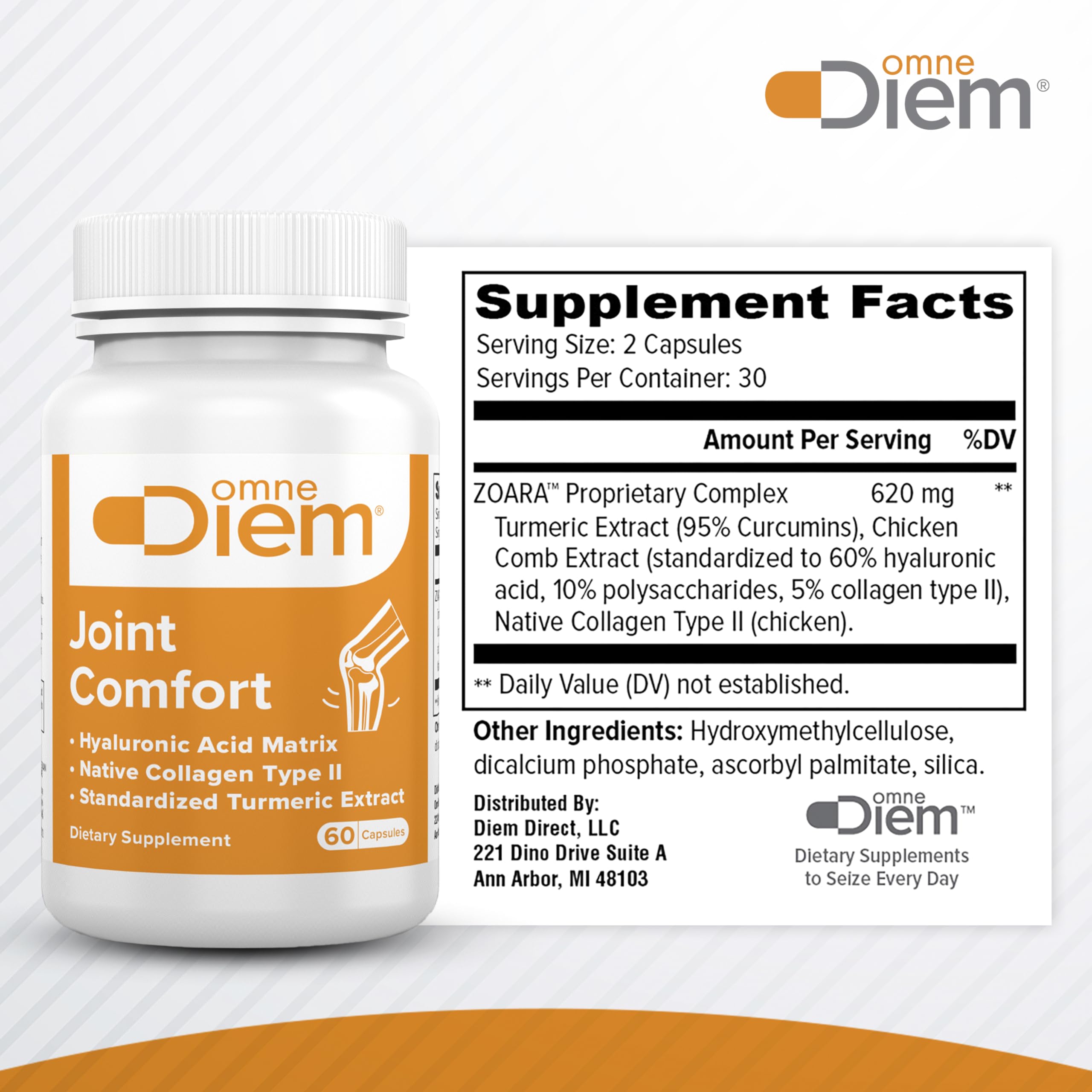 OmneDiem Joint Comfort with ZOARA, 60 Capsules – Dietary Supplement for Comprehensive Joint Care & Comfort Omne Diem Au supplements