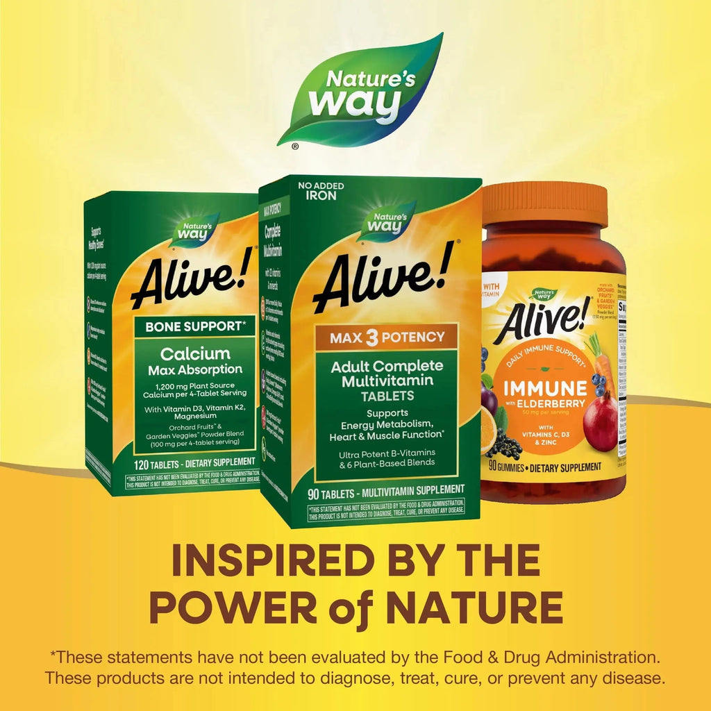 Nature's Way Alive! Max3 Potency Adult Complete Multivitamin, High Potency B-Vitamins to Support Energy Metabolism Nature's Way Au supplements