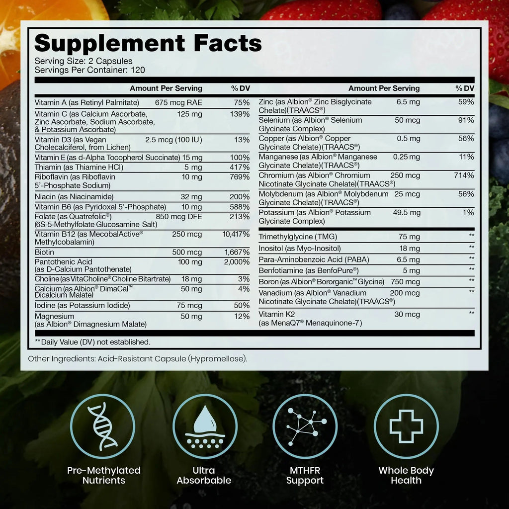 Pure Therapro Rx Methylated Multivitamin for Men and Women | Made in USA | Methyl Multi Without Iron Methyl B12 & Methylfolate Pure Therapro Rx Au supplements