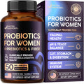 Probiotics for Women 50 Billion CFU - Vaginal Probiotics Clinically Proven for Yeast & pH Balance - Digestion & Bloating Relief - 8 Strains + Prebiotics - Delay Release - Made in USA, 30 Capsules NUTRAHARMONY Au supplements
