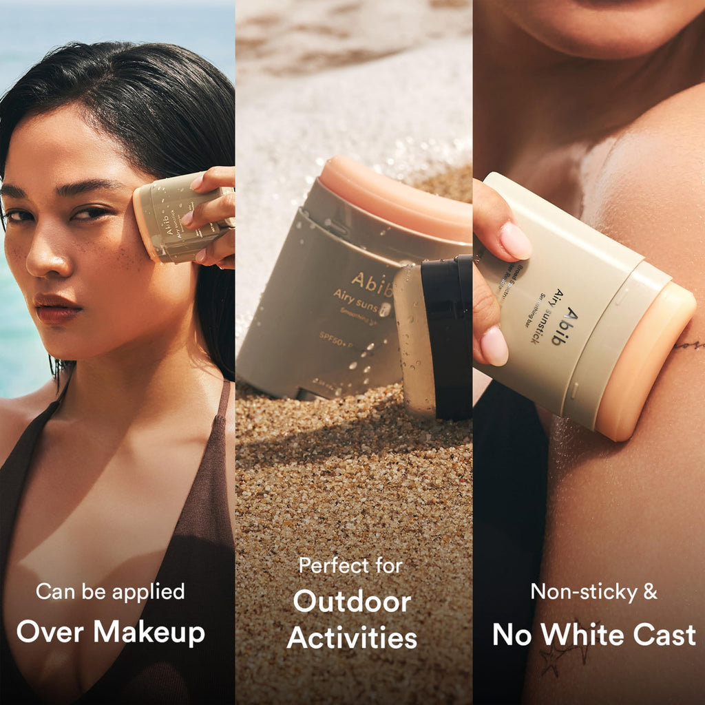 Abib Airy Sunstick Protection Bar SPF50+ Broad Spectrum, Semi-Matte Sunscreen Stick for Oily & Combination Skin