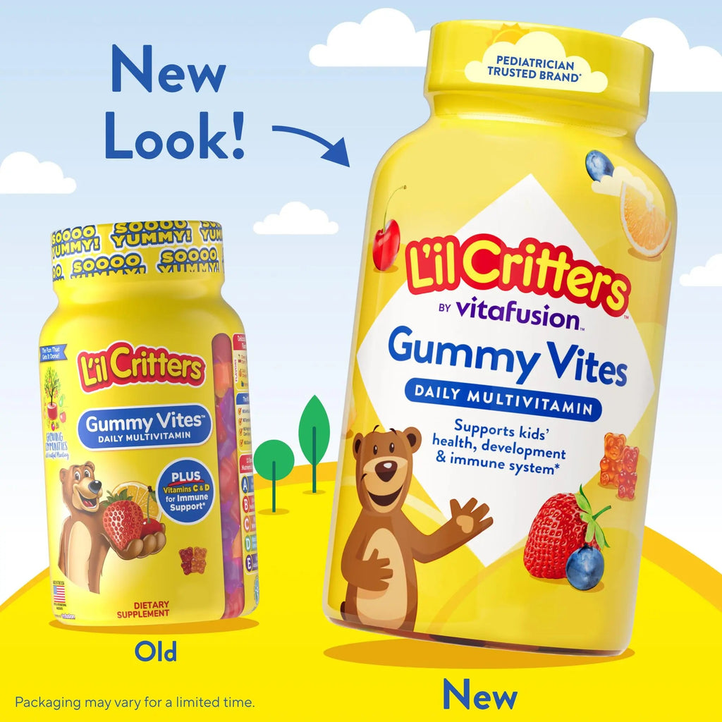 L'il Critters Gummy Vites Daily Kids Multivitamins Assorted Fruit Flavors for Ages 2+ Toddlers & Kids, Gummy Vitamin with Vitamin C and D Lil Critters Au supplements