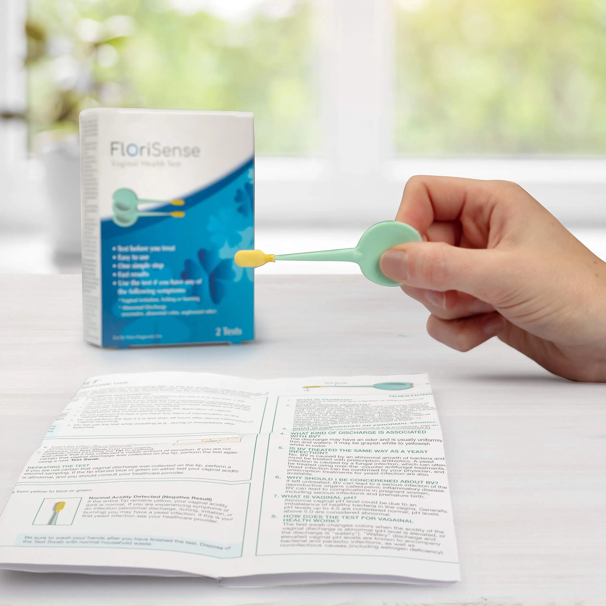 FloriSense Vaginal Health pH Test Kit - OTC Vaginal Acidity Test - Bacterial Vaginosis and Yeast Infections - 2 Swabs, Detect Feminine Imbalance - Before You Treat, Easy to Read Results in Seconds FloriSense Au supplements