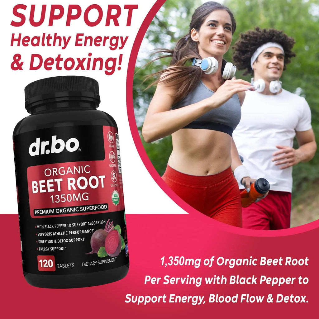 Organic Beet Root Capsules Supplements - 1350mg Beetroot Powder Extract Pills, Organic DR. BO Au supplements