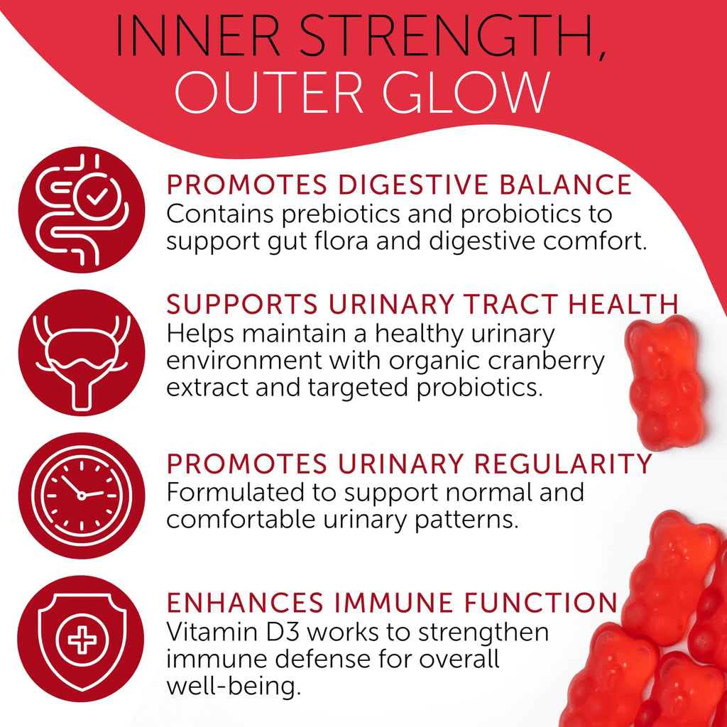 Cranberry Gummies UTI Treatment for Women | Urinary Tract Support for Women | Daily UTI Defense with Cranberry & Probiotics | Promotes Urinary Comfort & Normal Frequency | 60 Gummies Terramed Just Think Comfort Au supplements