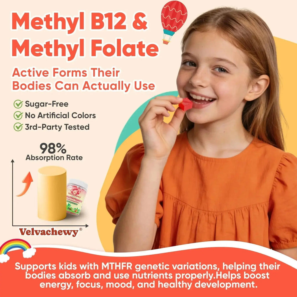 Methylated Multivitamin for Kids Pre-Teen Teens Gummies, Vitamin w/ Omega-3(DHA), Choline, Calcium, D3 K2, Methylfolate & B12 NEVISS Au supplements