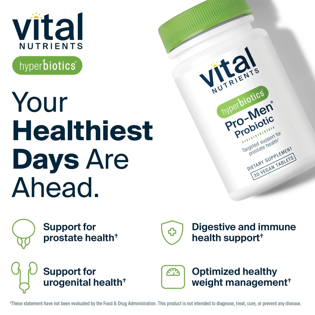 Hyperbiotics Vital Nutrients Pro Men Probiotics | Advanced Probiotics for Men | Clinically Studied for Prostate Health, Digestive Balance and Gut Health*