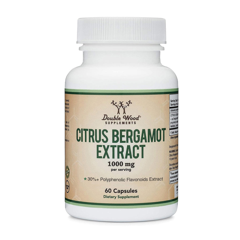 Citrus Bergamot Supplement, 1000mg, 60 Capsules - Supports Healthy Cholesterol & Triglyceride Levels - 1,000mg Servings