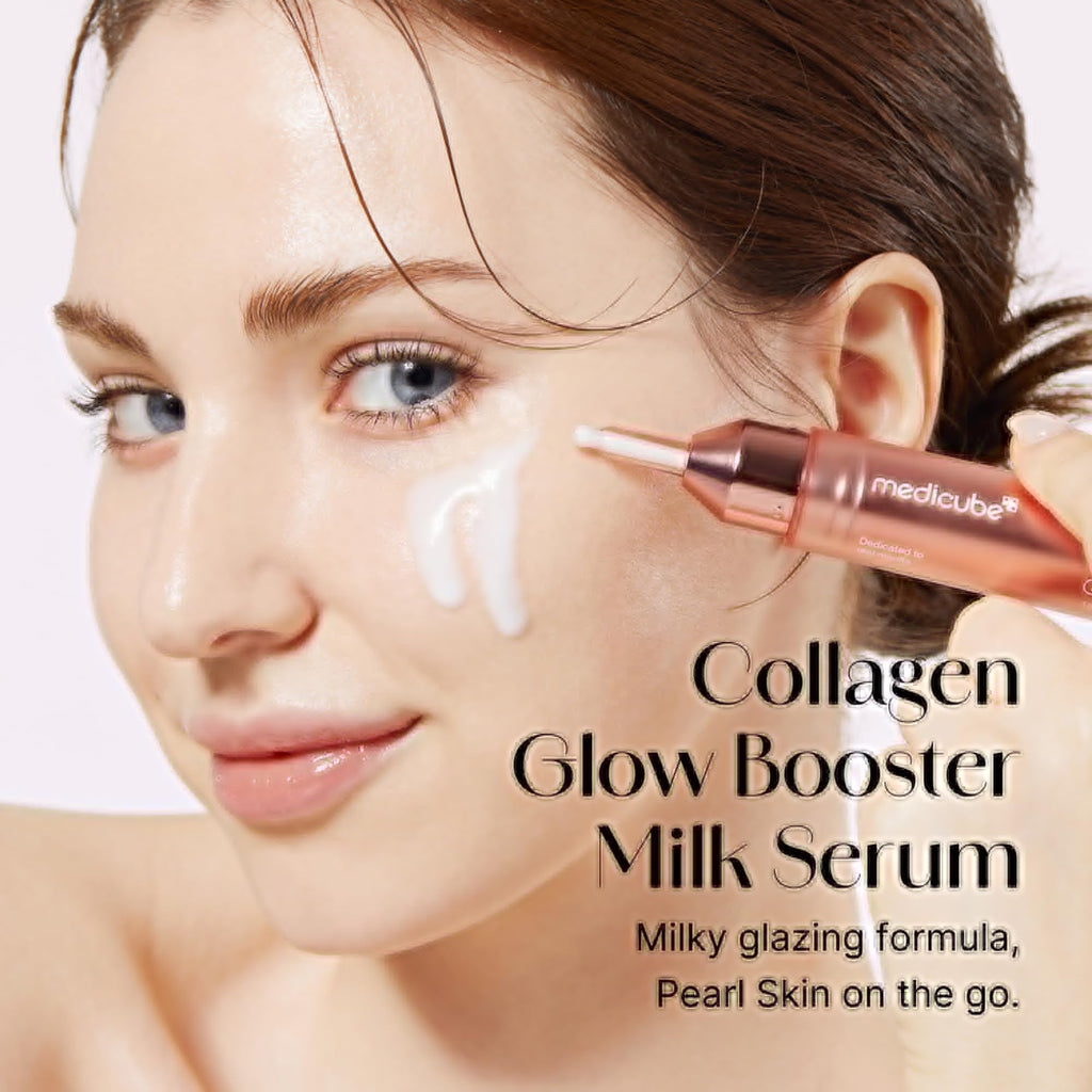 Medicube Collagen Glow Booster Milk Serum - Twist & Click - Radiance & Hydration with Niacinamide, Milk Protein Extract, Hydrolyzed Collagen