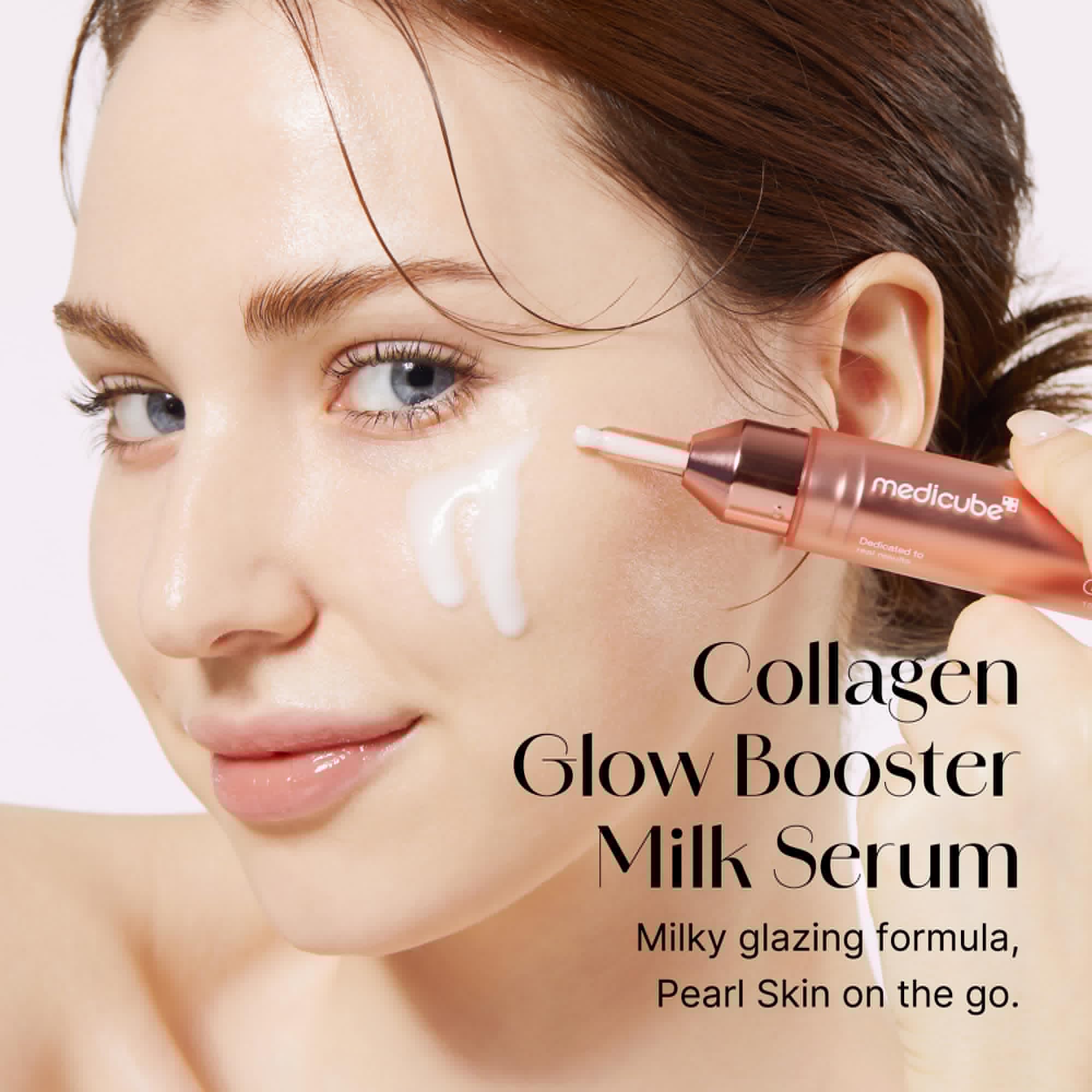 Medicube Collagen Glow Booster Milk Serum - Twist & Click - Radiance & Hydration with Niacinamide, Milk Protein Extract, Hydrolyzed Collagen