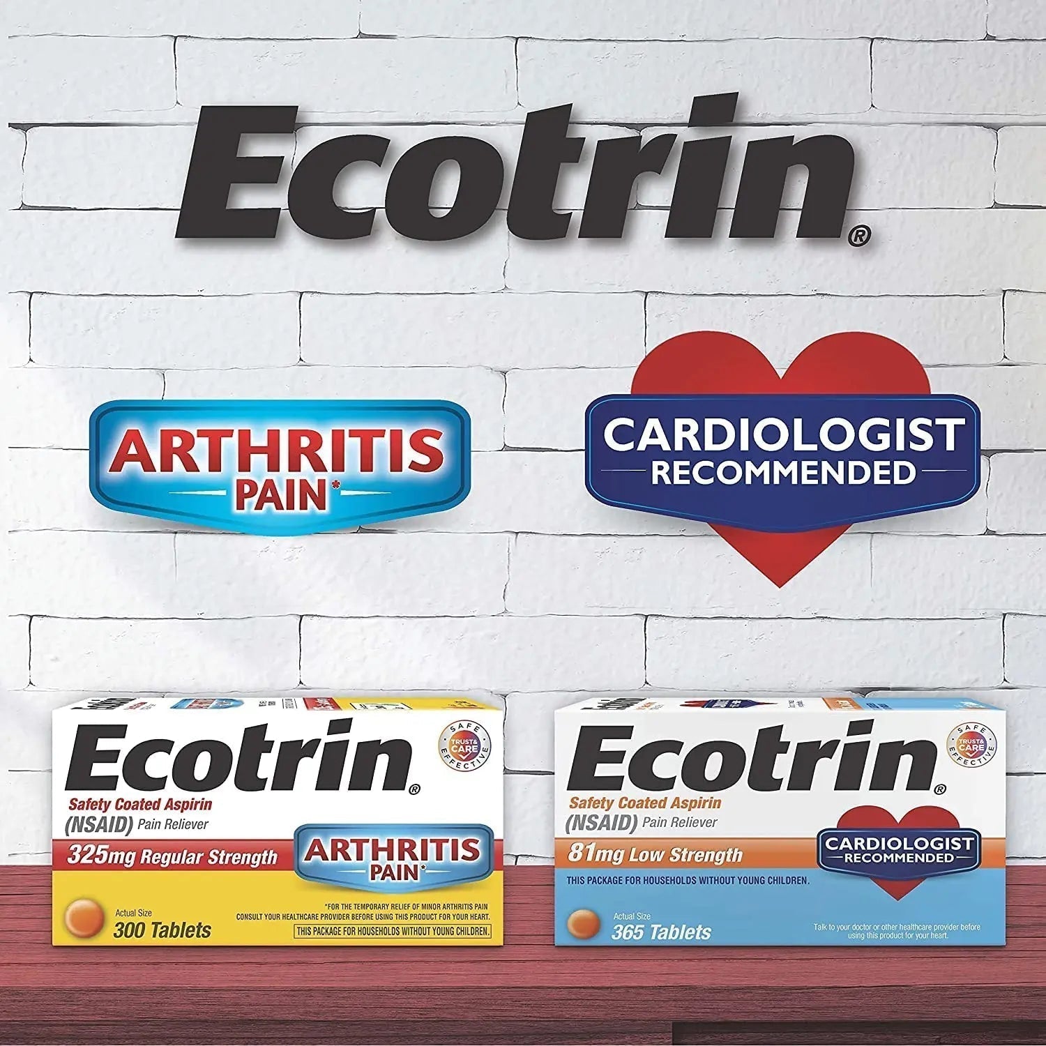 Ecotrin Safety Coated Aspirin Pain Reliever Tablets, Low Strength, NSAID 81mg, 45 ct (Pack of 3) Ecotrin Au supplements