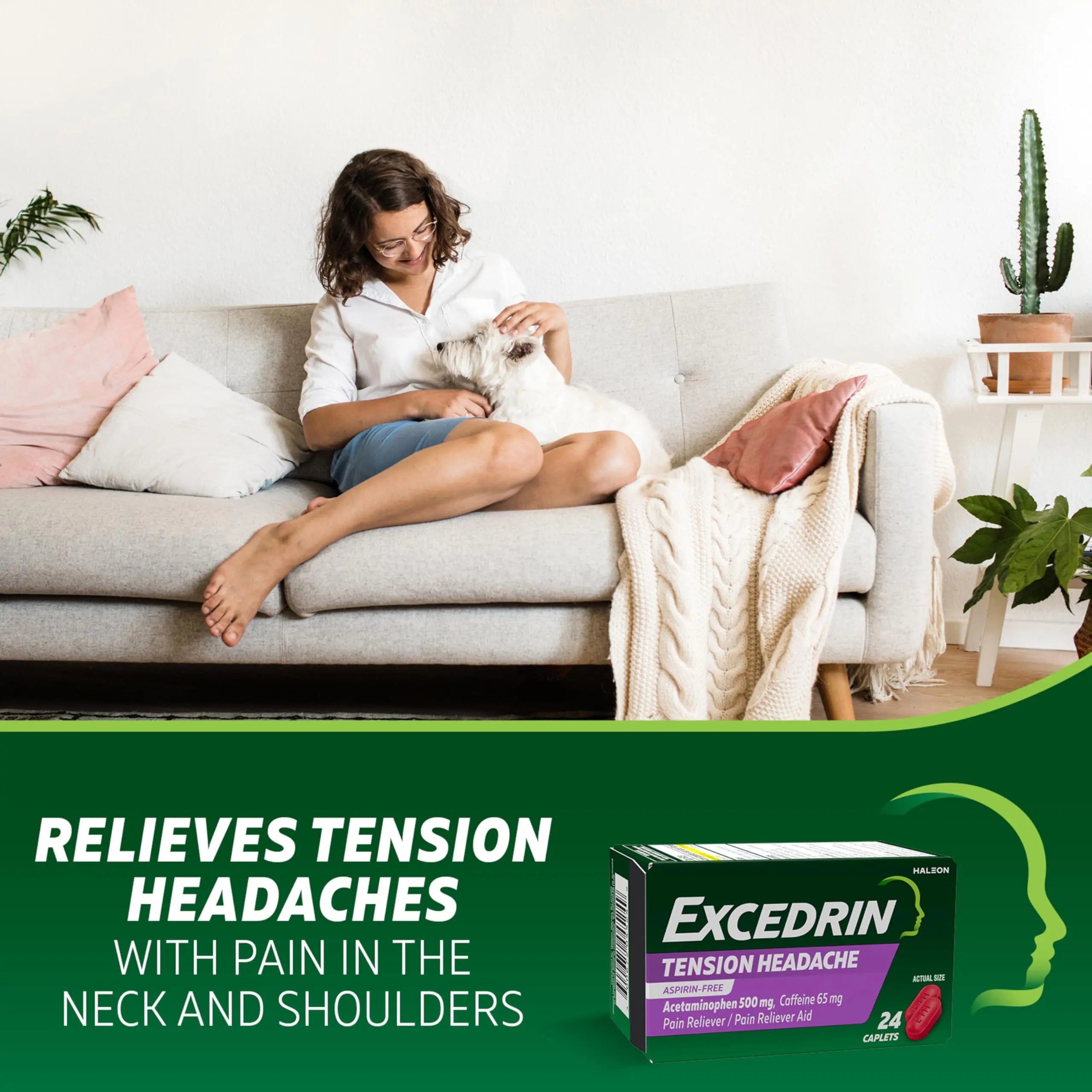 Excedrin Tension Headache Relief Caplets Without Aspirin for Head, Neck and Shoulder Pain Relief - 100 Count Excedrin Au supplements